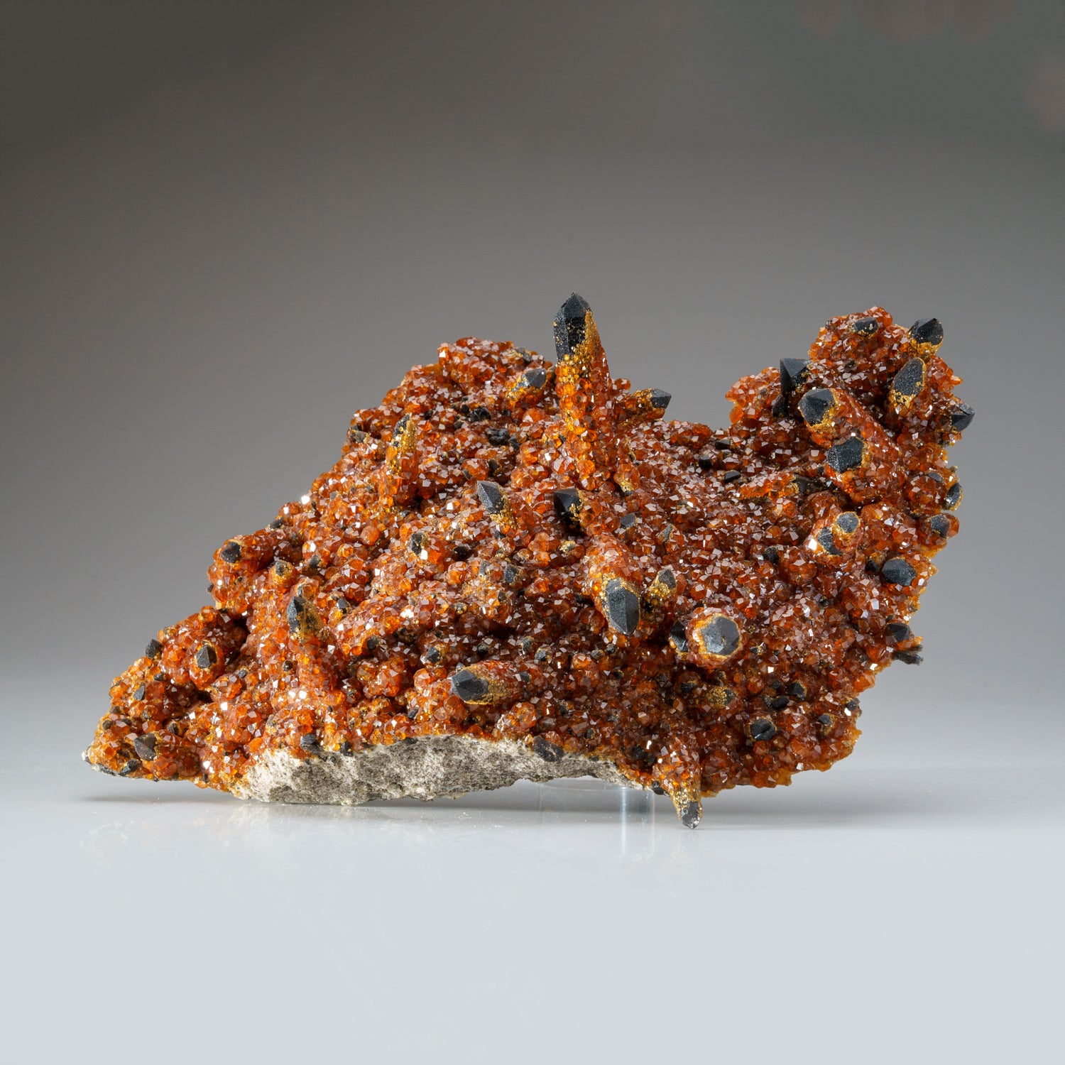 Spessartine Garnet on Smoky Quartz from Fujian Province, China