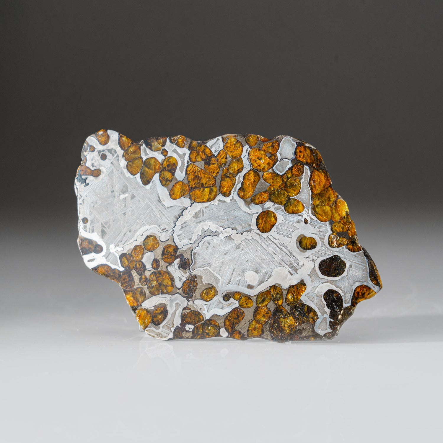 Genuine Brenhama Pallasite Meteorite Slice (90 grams)