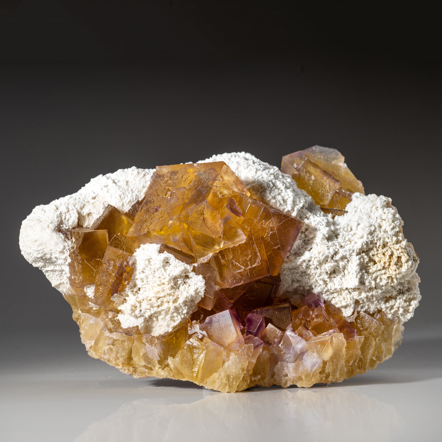 Yellow Fluorite with Barite from Elmwood Mine, Carthage, Smith County, Tennessee