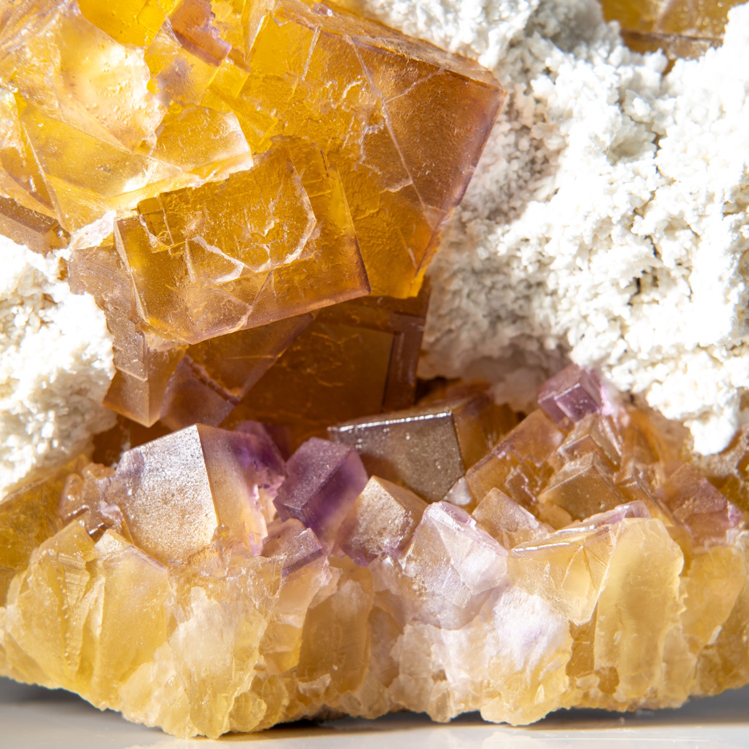 Yellow Fluorite with Barite from Elmwood Mine, Carthage, Smith County, Tennessee