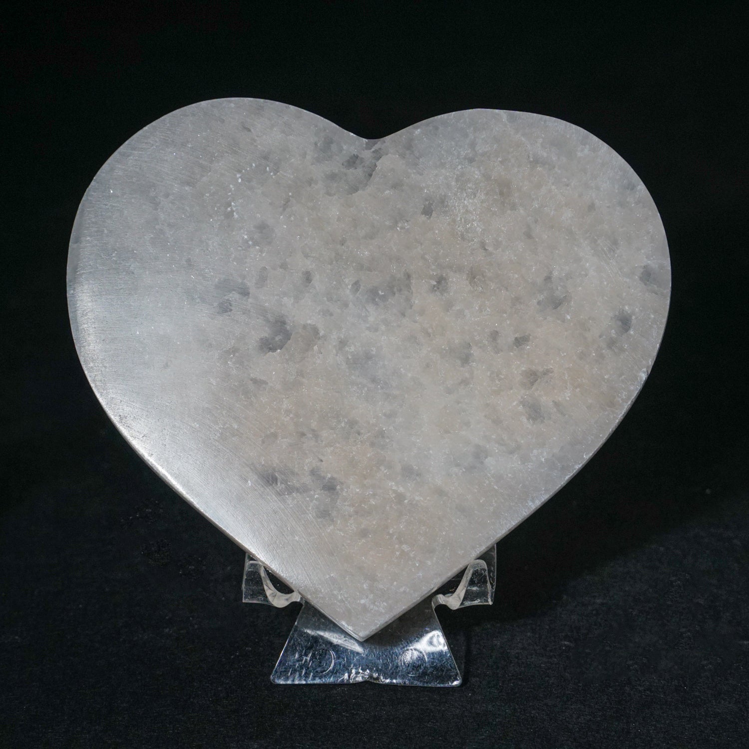 Genuine Polished Selenite Crystal Heart from Morocco (107.9 grams)