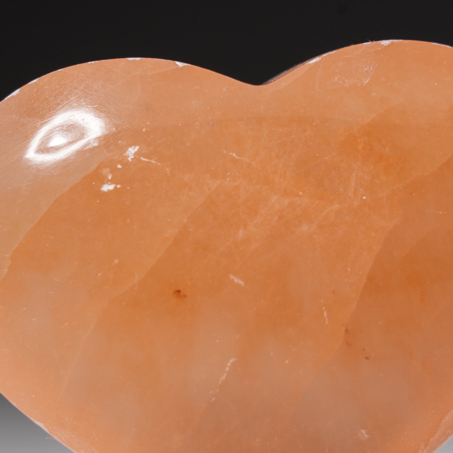 Genuine Natural Orange Selenite Crystal Heart from Morocco (Medium)