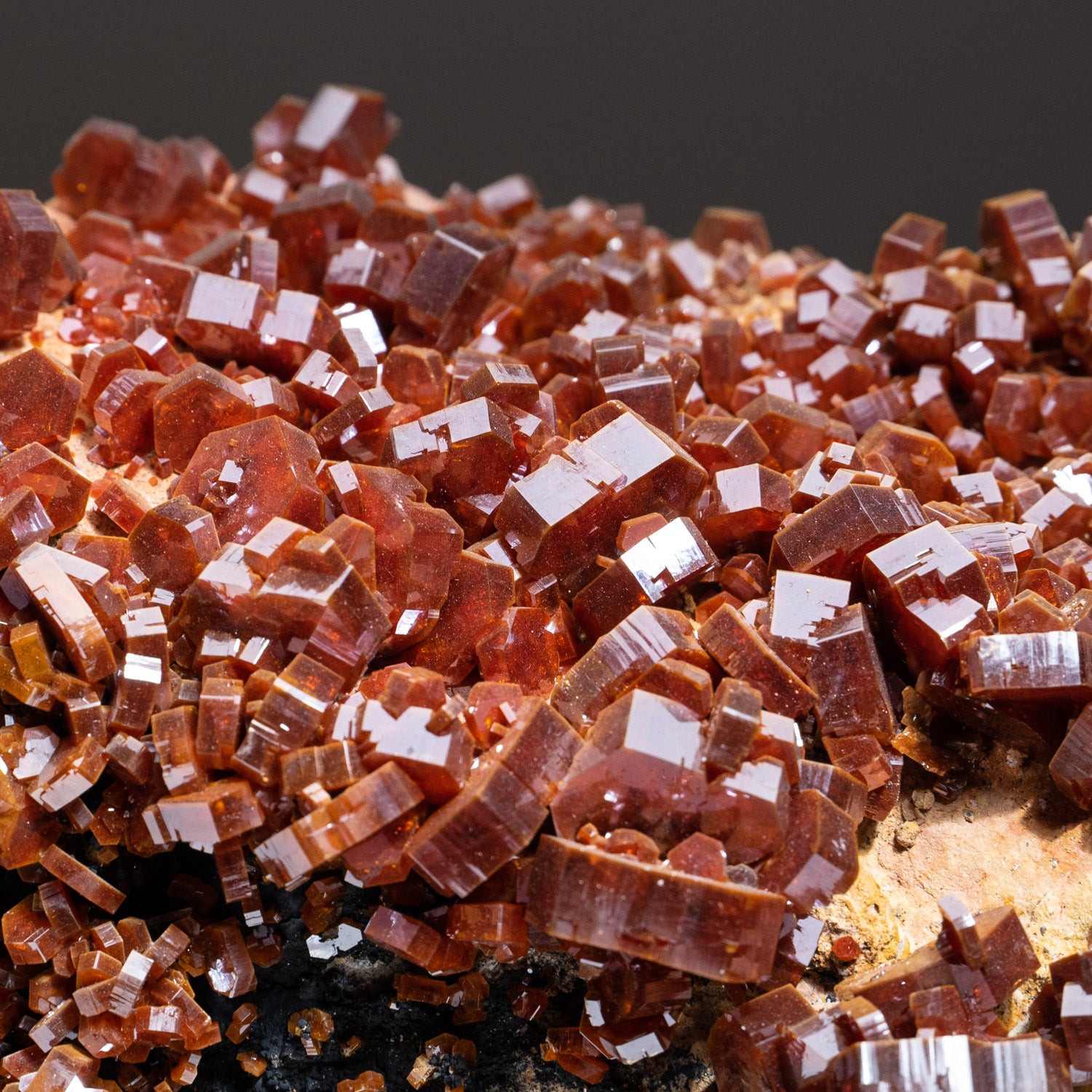 Vanadinite Crystal Cluster with Barite Matrix from Mibladen, Morocco
