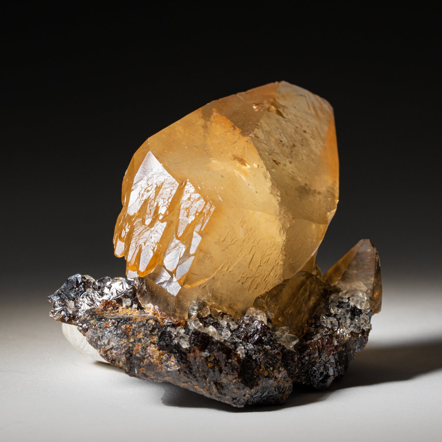 Twinned Golden Calcite Crystal from Elmwood Mine, Tennessee (153.1 grams)