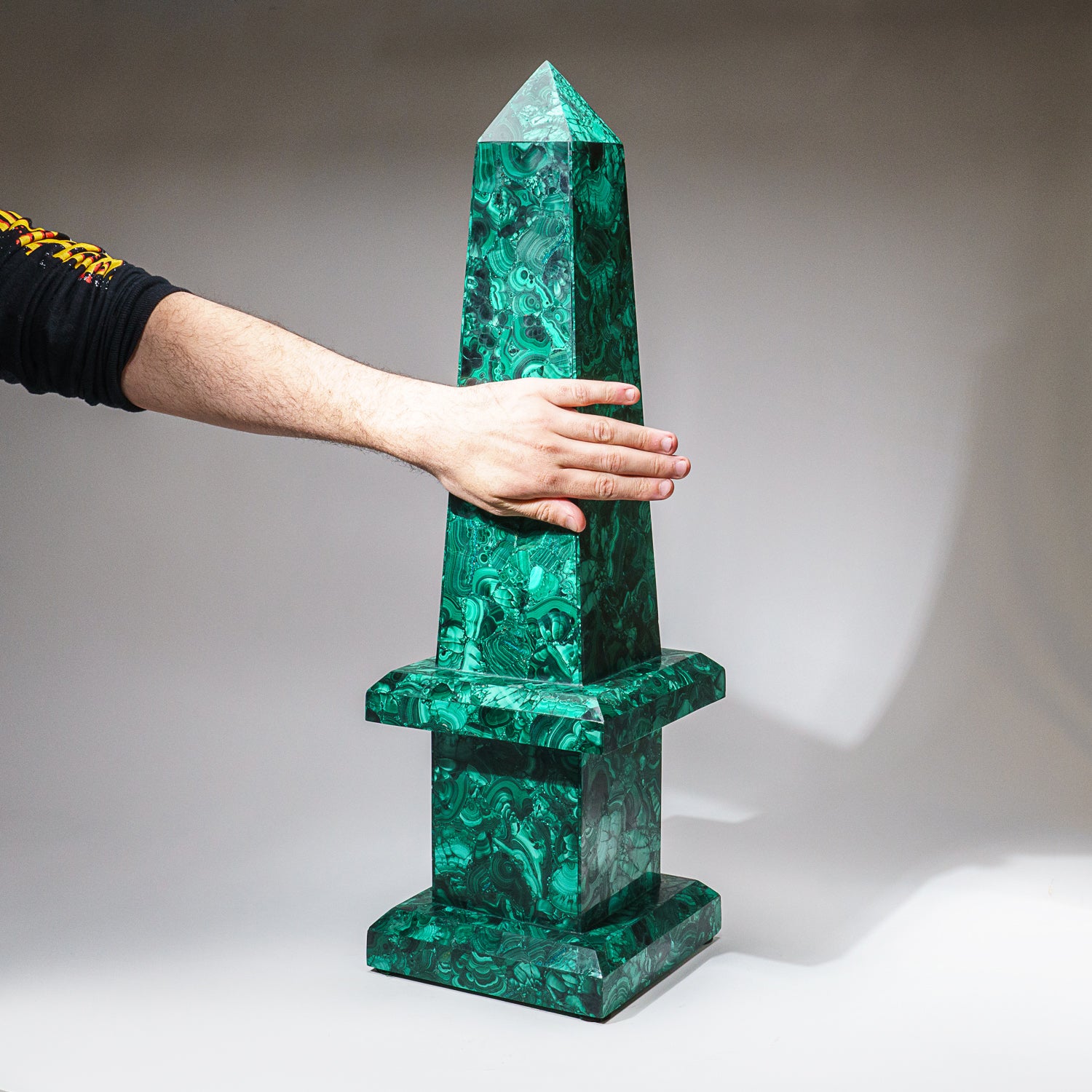 Large Genuine Polished Malachite Obelisk (16.5 lbs)