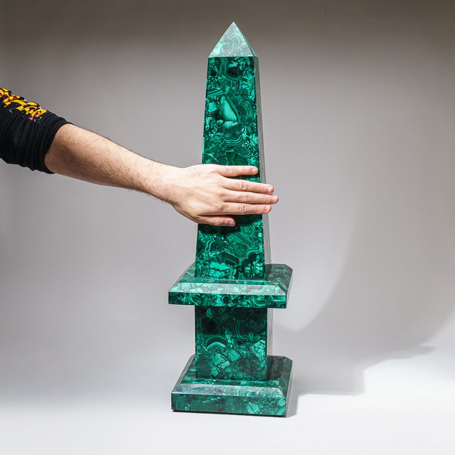 Large Genuine Polished Malachite Obelisk (16.5 lbs)