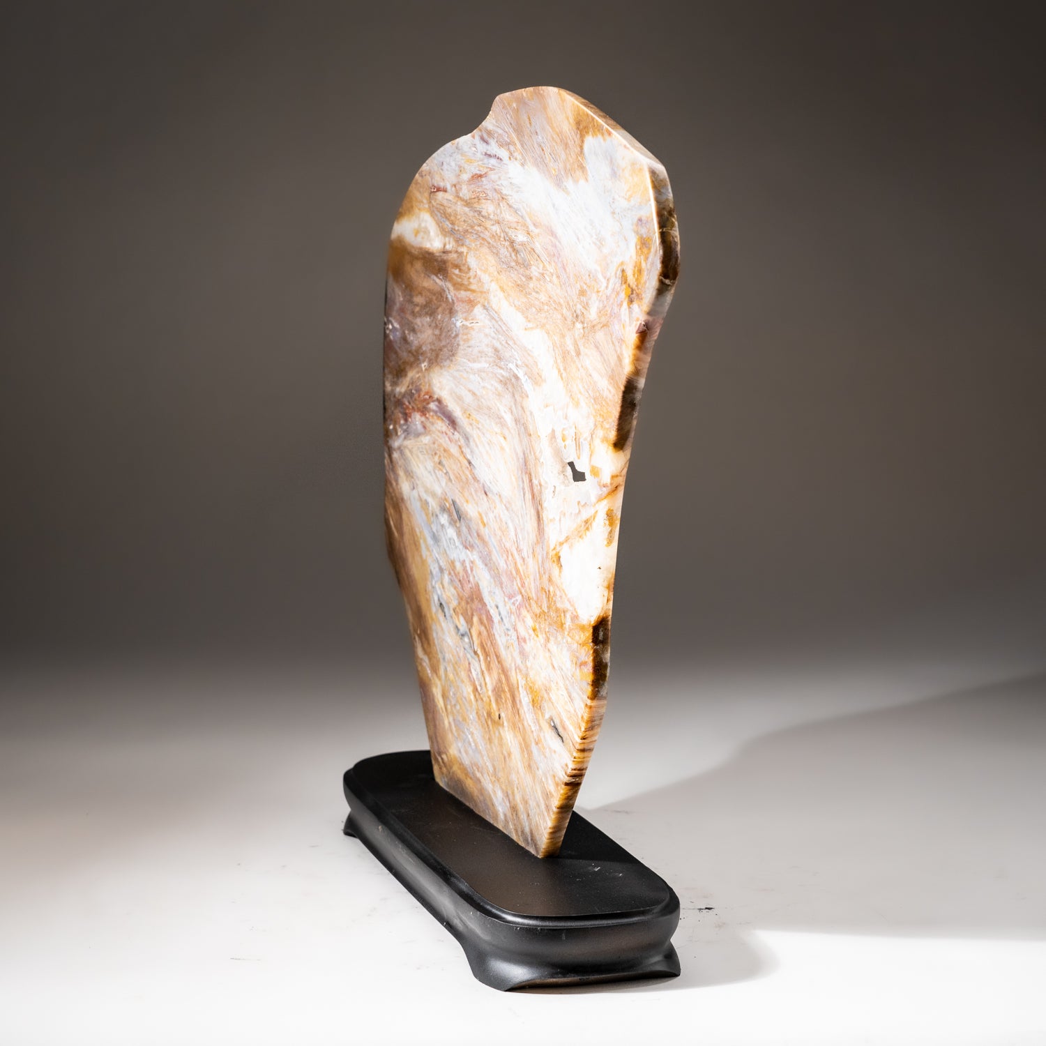 Polished Natural Agate Slice on Wooden Stand (7 lbs)