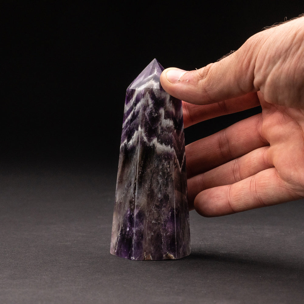 Polished Chevron Amethyst Point from Brazil (230.5 grams)