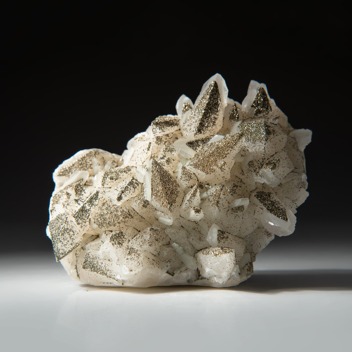 Pyrite Over Calcite From Dachang Sn-polymetallic ore field, Nandan Co., Hechi Prefecture, Guangxi Zhuang Autonomous Region, China