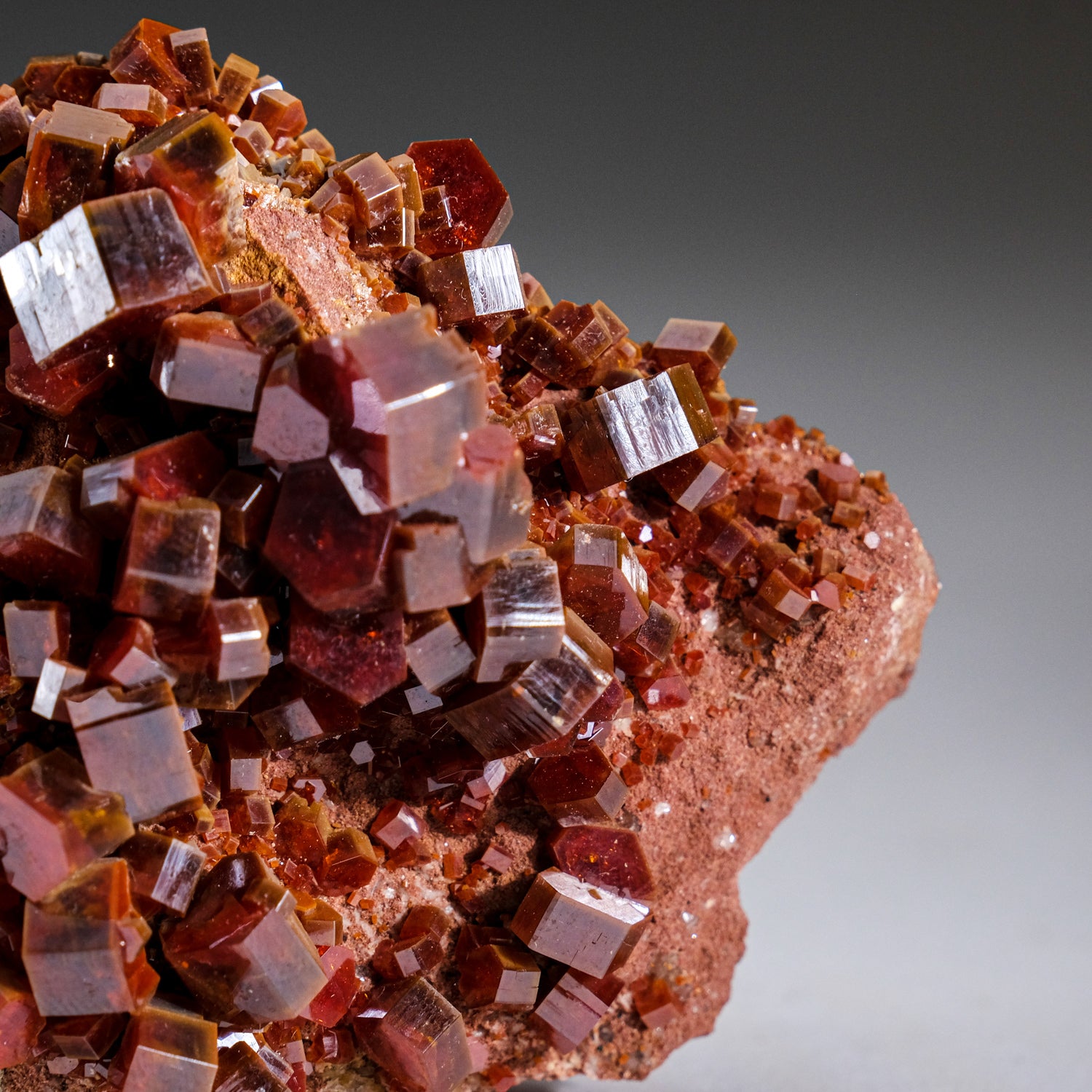 Genuine Vanadinite Crystal Cluster on Matrix from Morocco (183.4 grams)