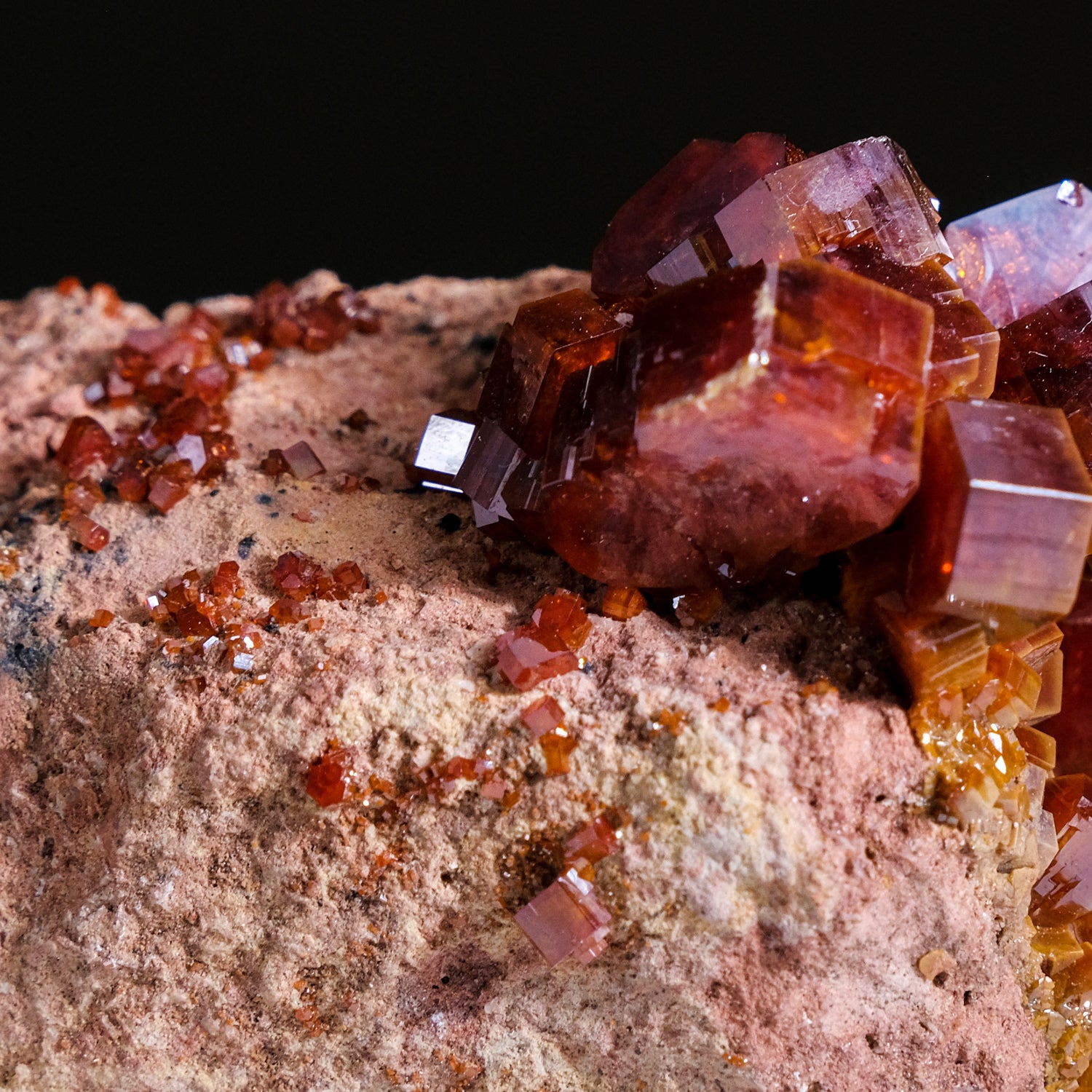 Genuine Vanadinite Crystal Cluster on Matrix from Morocco (202 grams)