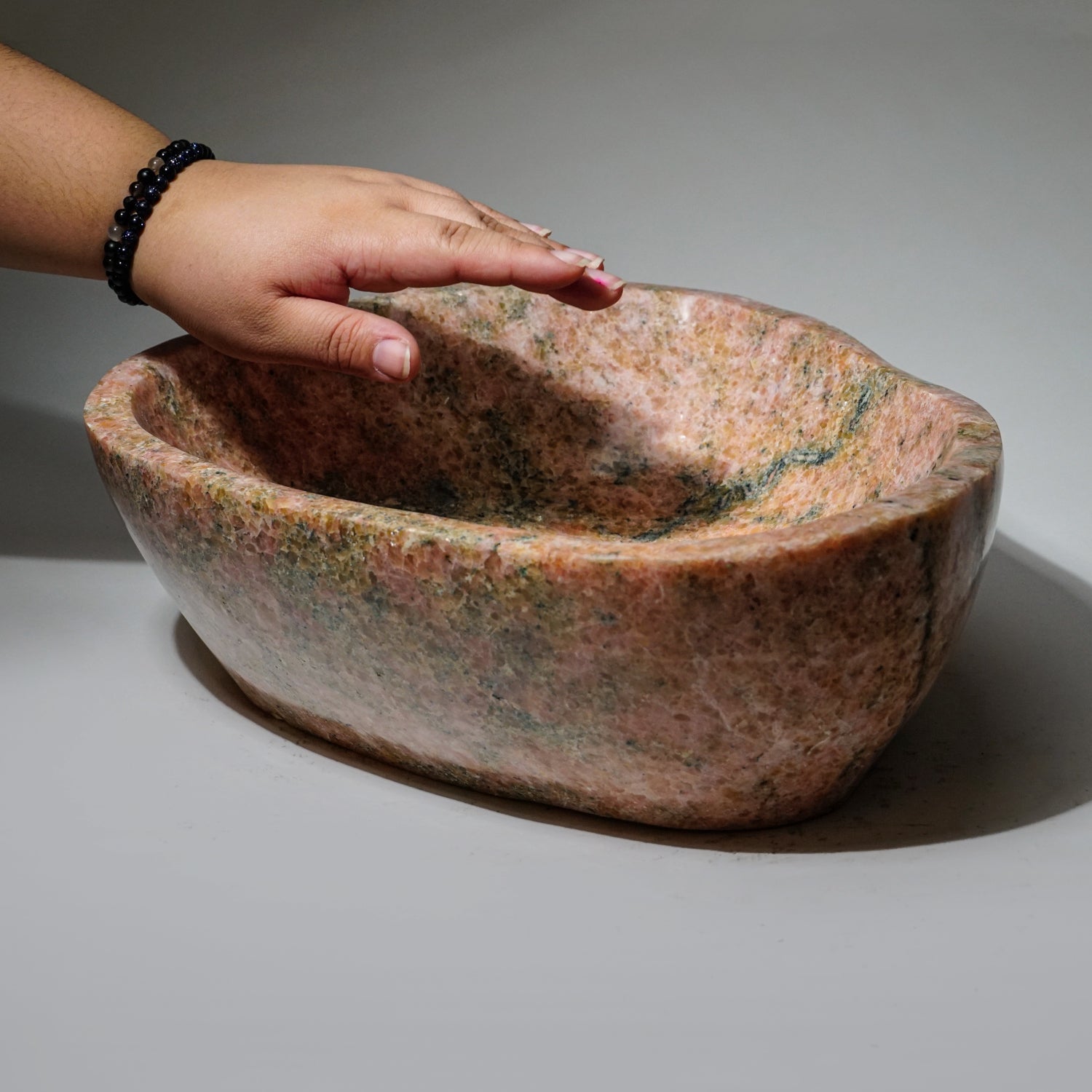 Polished Pink Sunstone Freeform Bowl from Madagascar (21.8 lbs)