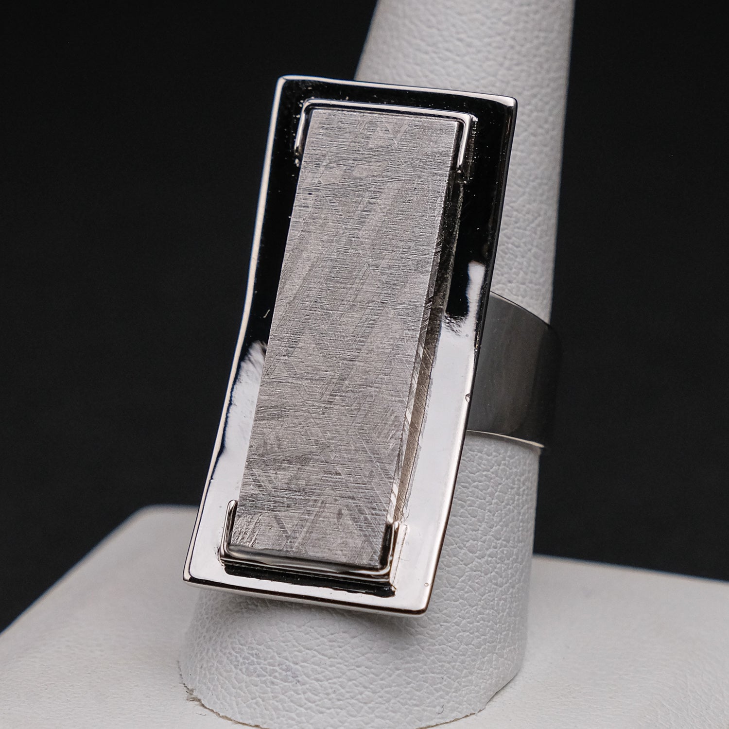 Genuine Seymchan Meteorite Ring (Size 8) in Sterling Silver