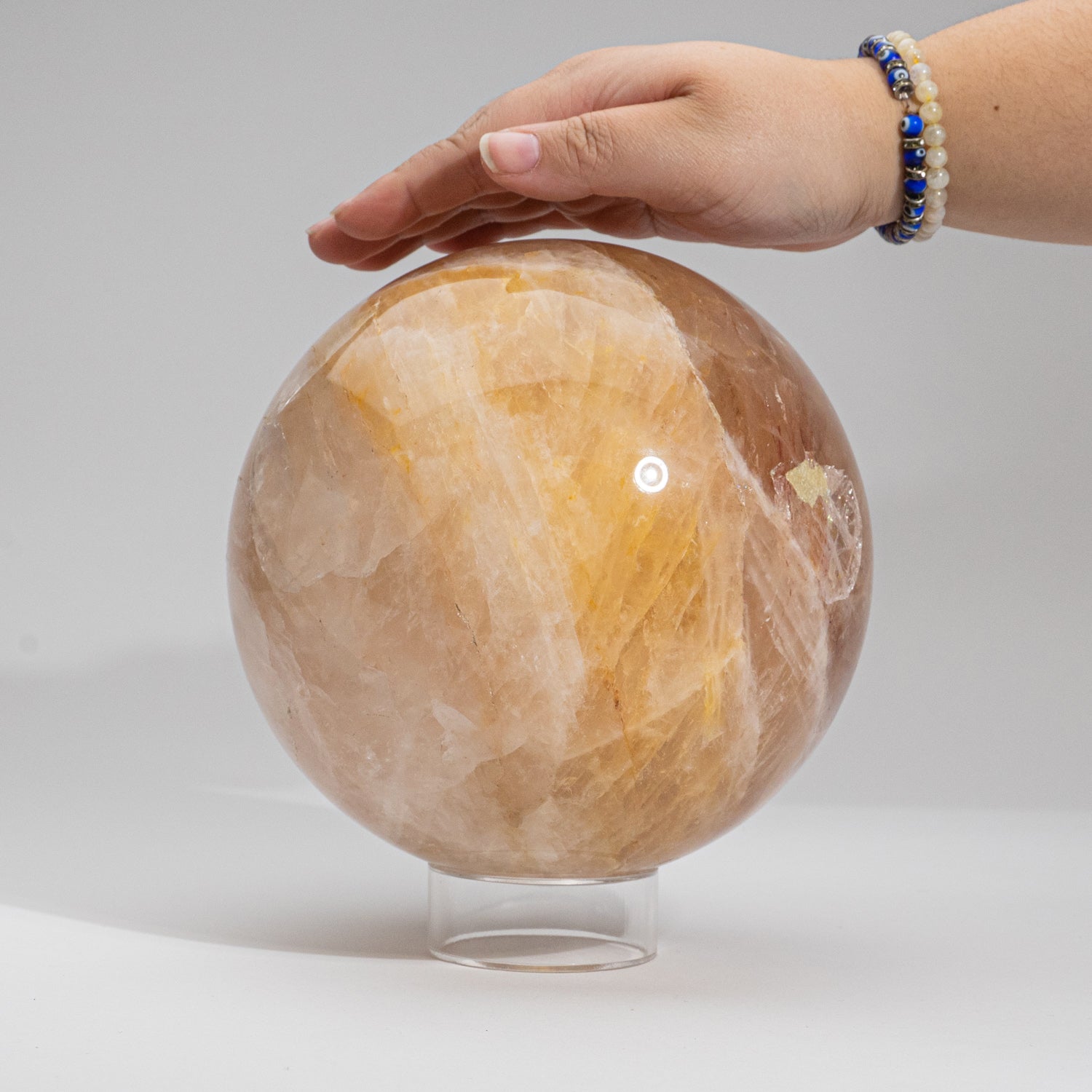 Polished Rose Quartz Sphere from Madagascar (6.75" Diameter, 17.2 lbs)