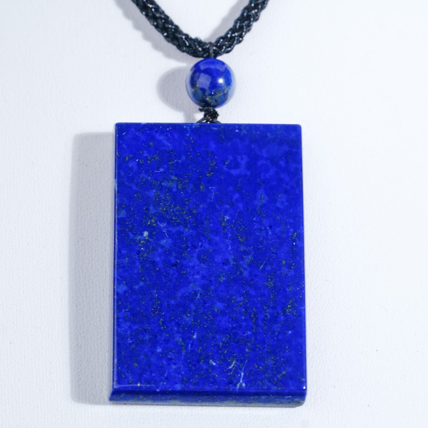 Genuine Lapis Lazuli Pendant with Adjustable Length Black Cord