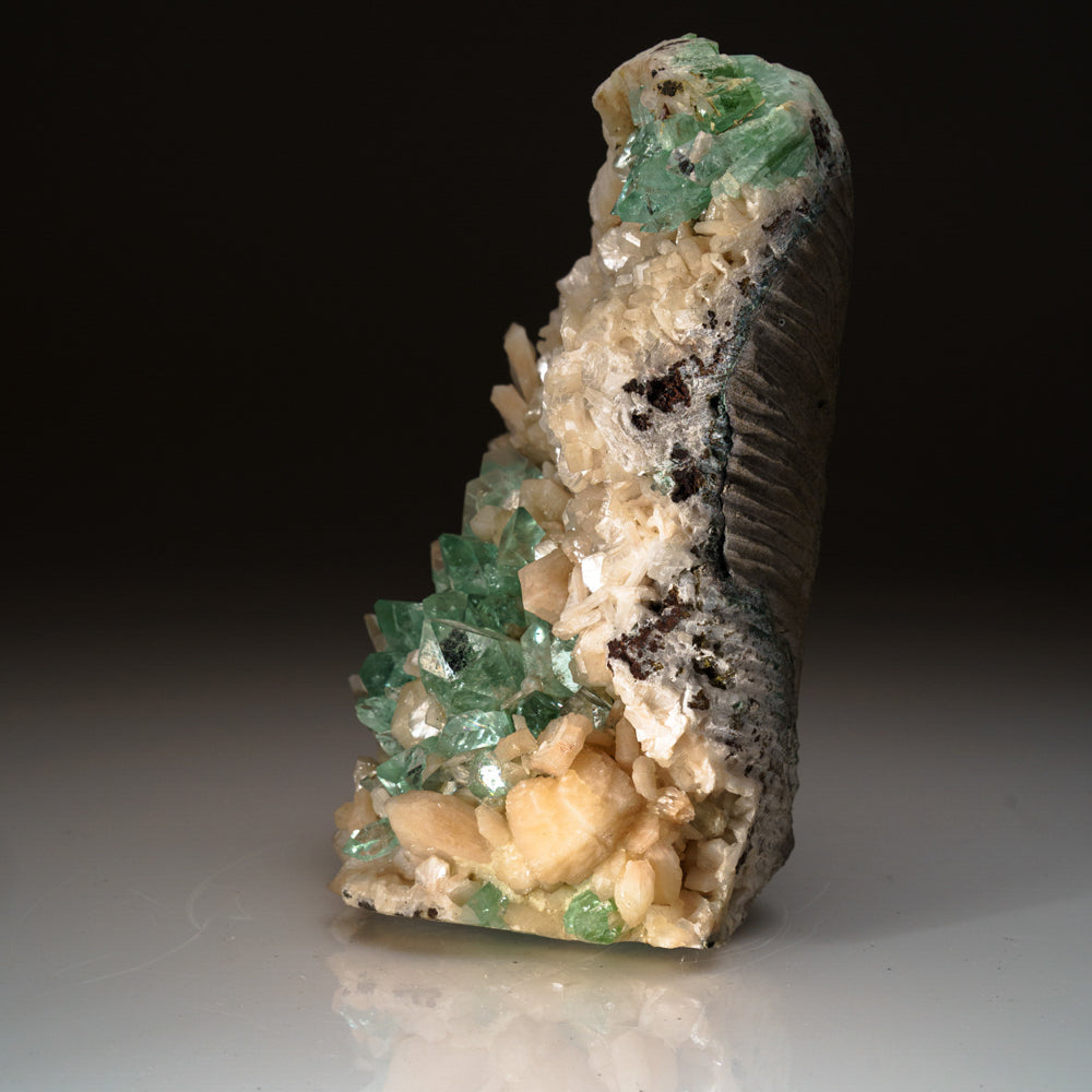 Green Apophyllite with Pink Stilbite From Pashan Hill Quarry, Pune District, Maharashtra, India
