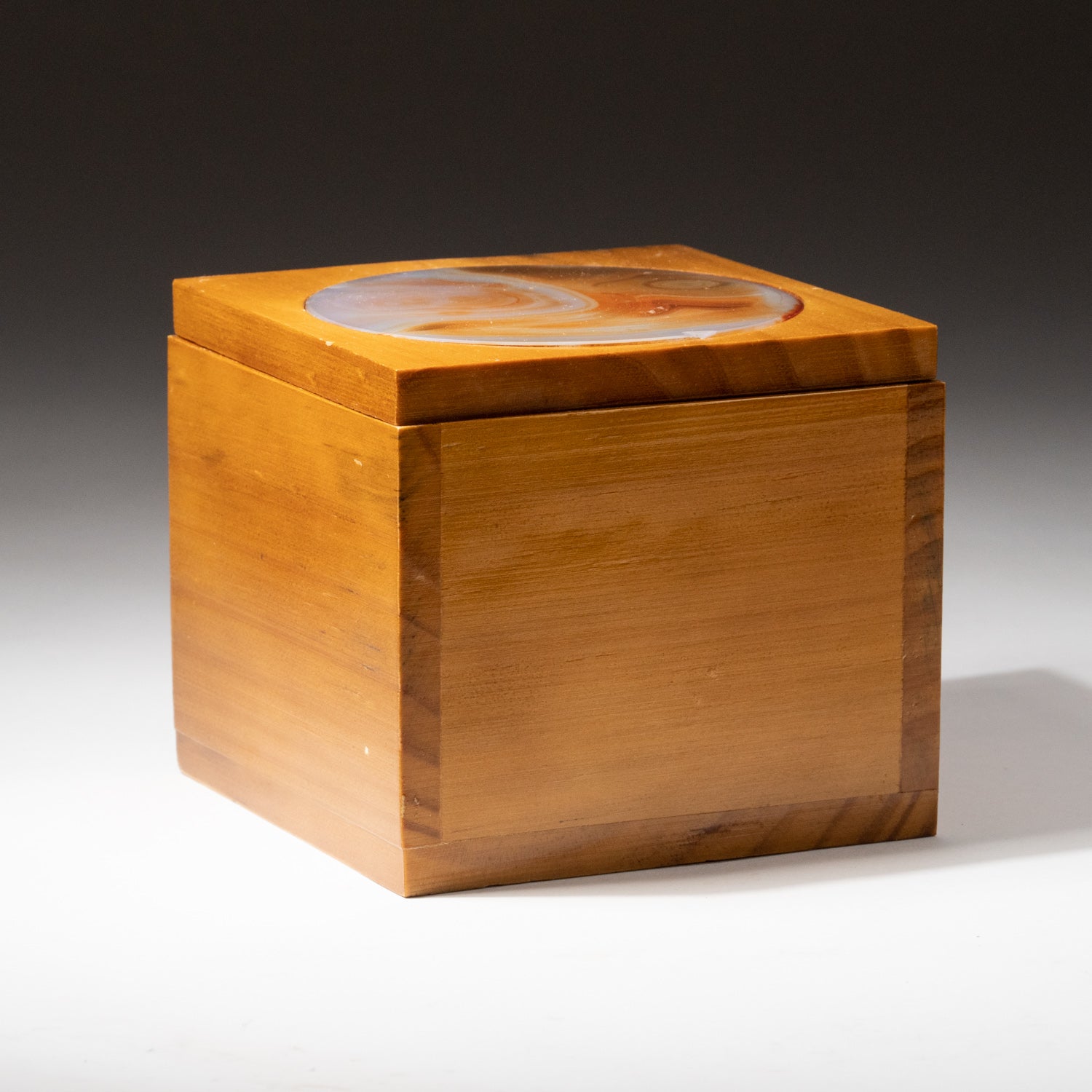 Genuine Carnelian Agate Inlay Wooden Jewelry Box