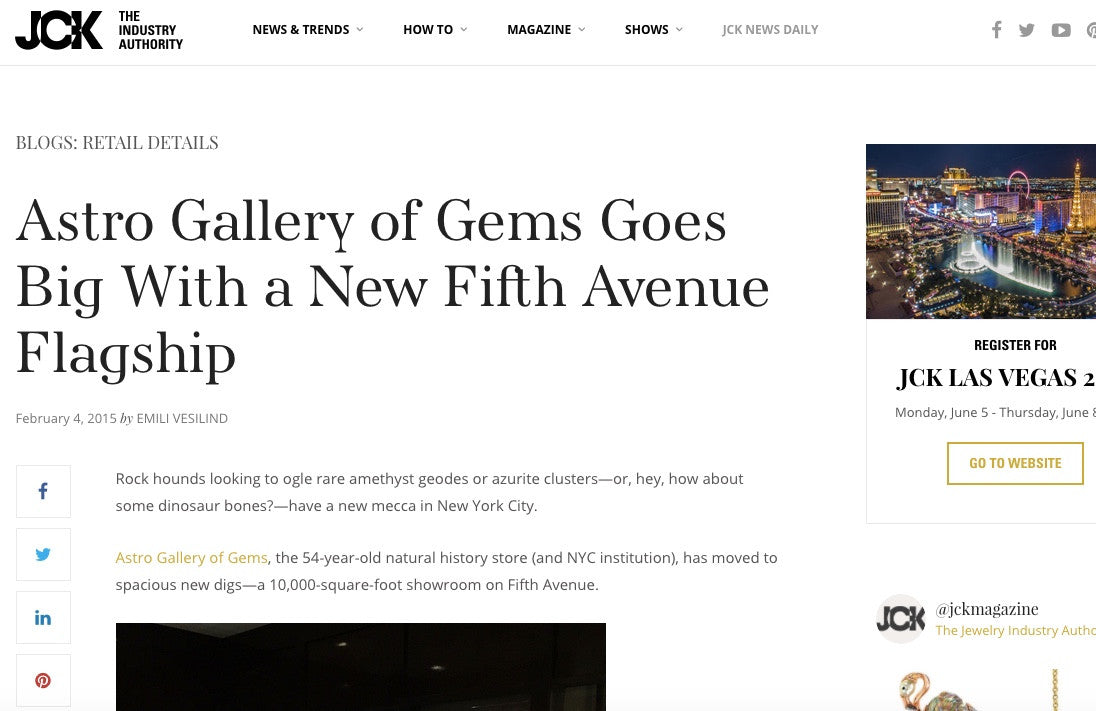 Astro Gallery of Gems Goes Big With Fifth Avenue Flagship