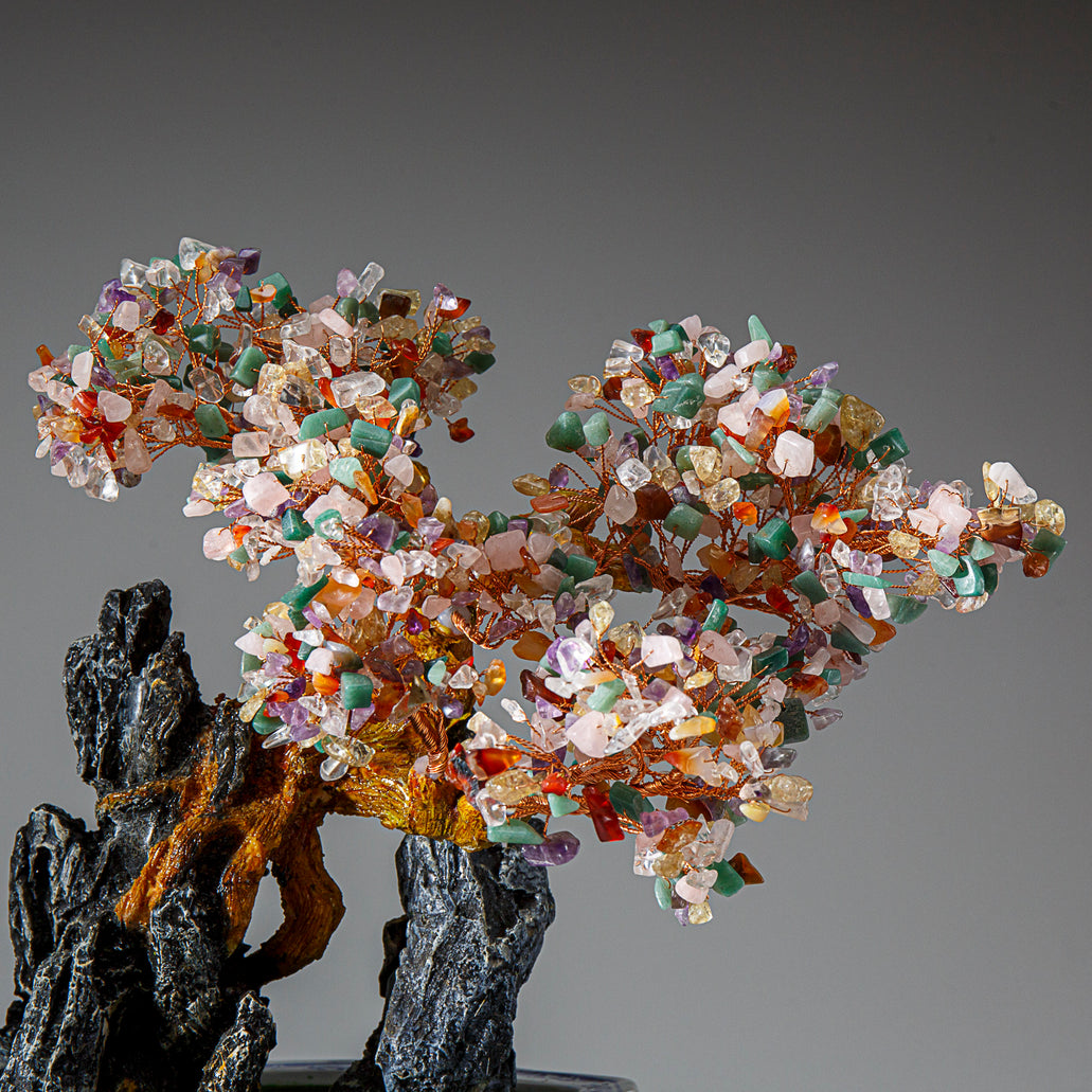 colorful bonsai tree for sale Genuine Multi Gemstone Bonsai Tree in Square Ceramic Pot (13” Tall) — Astro Gallery of Gems