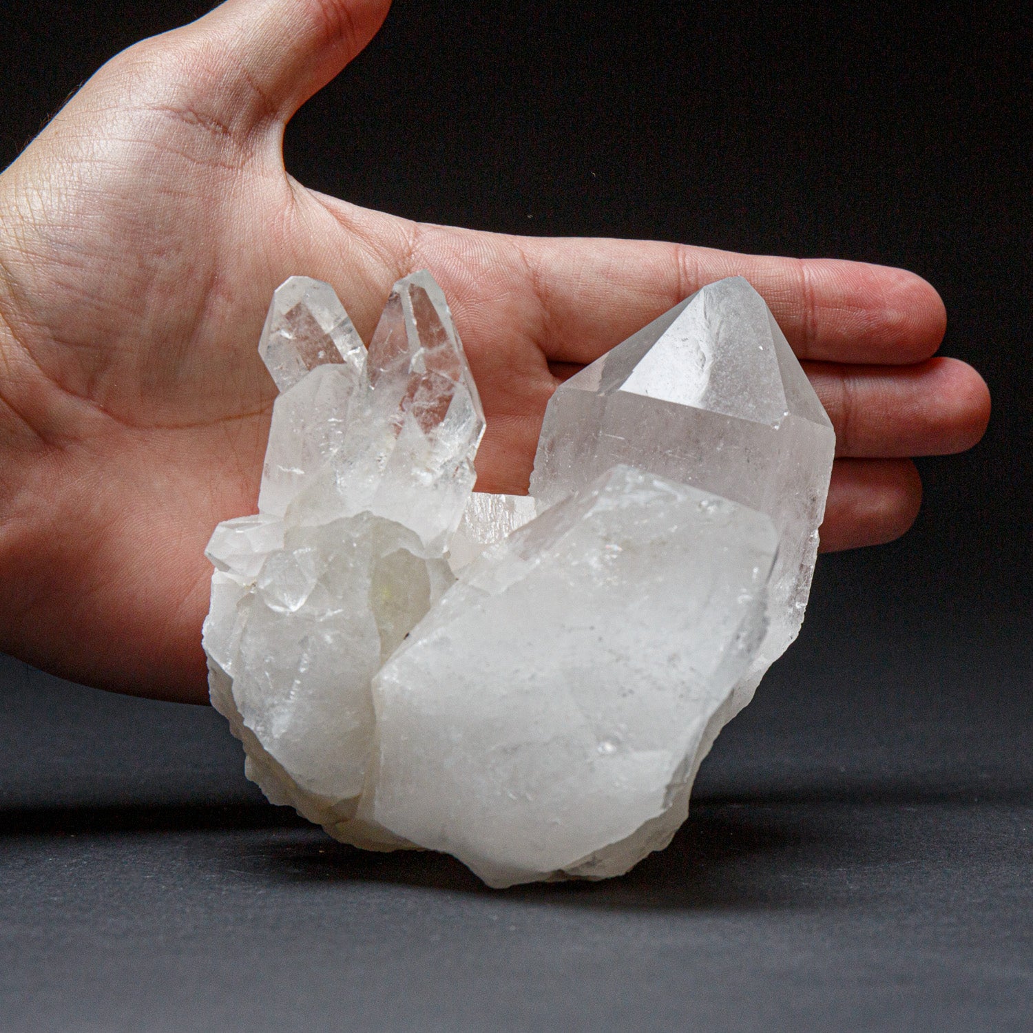 Genuine Clear Quartz Crystal Cluster Point from Brazil (1.9 lbs)