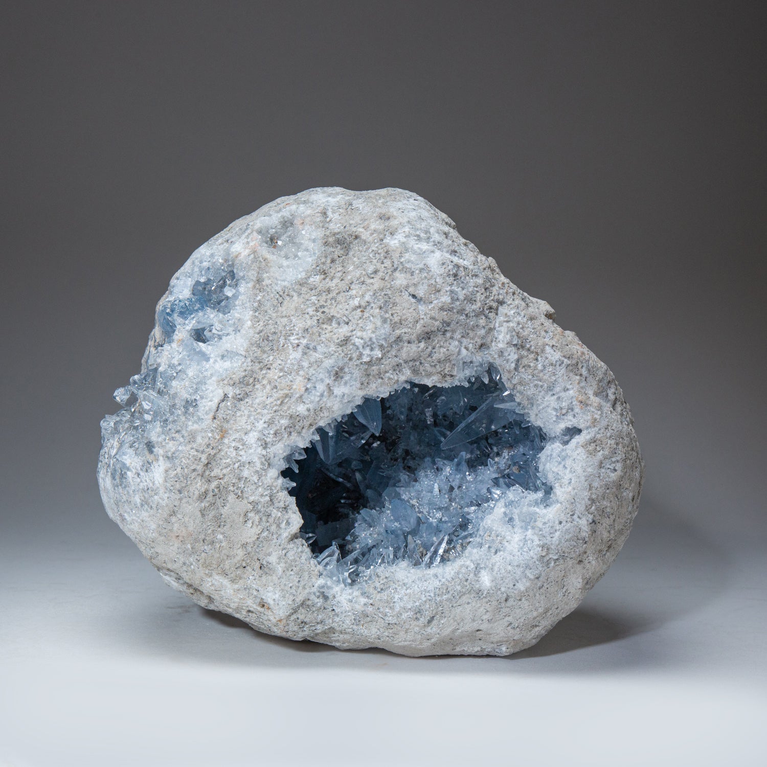Blue Celestite Cluster Geode From Sankoany, Ketsepy Mahajanga, Madagascar (13.8 lbs)