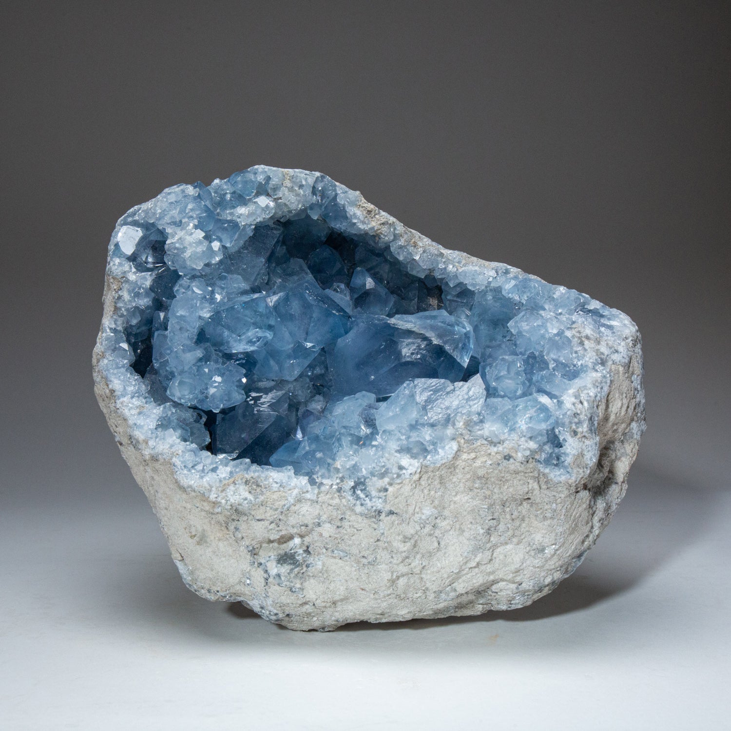 Blue Celestite Cluster Geode From Sankoany, Ketsepy Mahajanga, Madagascar (17 lbs)