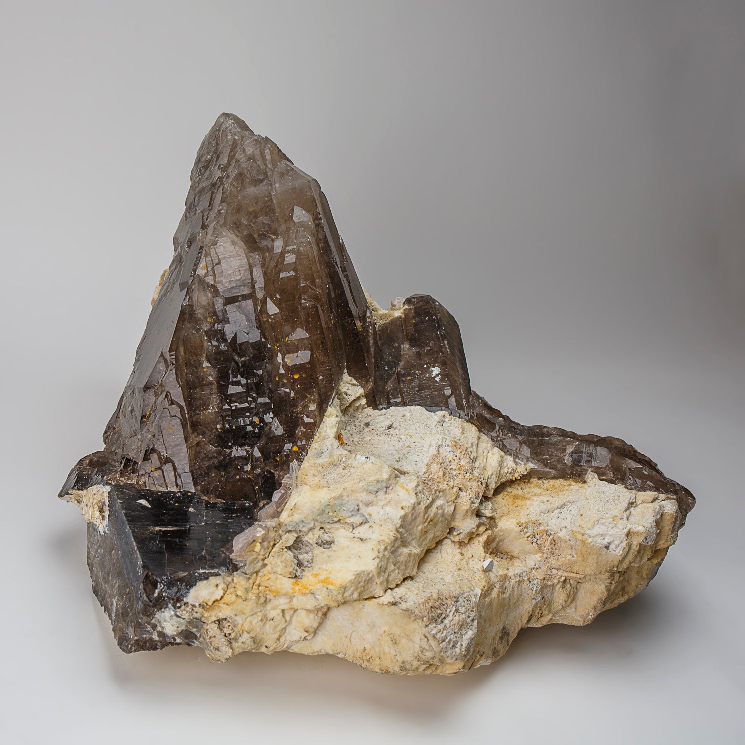 Genuine Large Cathedral Smoky Quartz Crystal Point From Brazil (71.5 lbs)