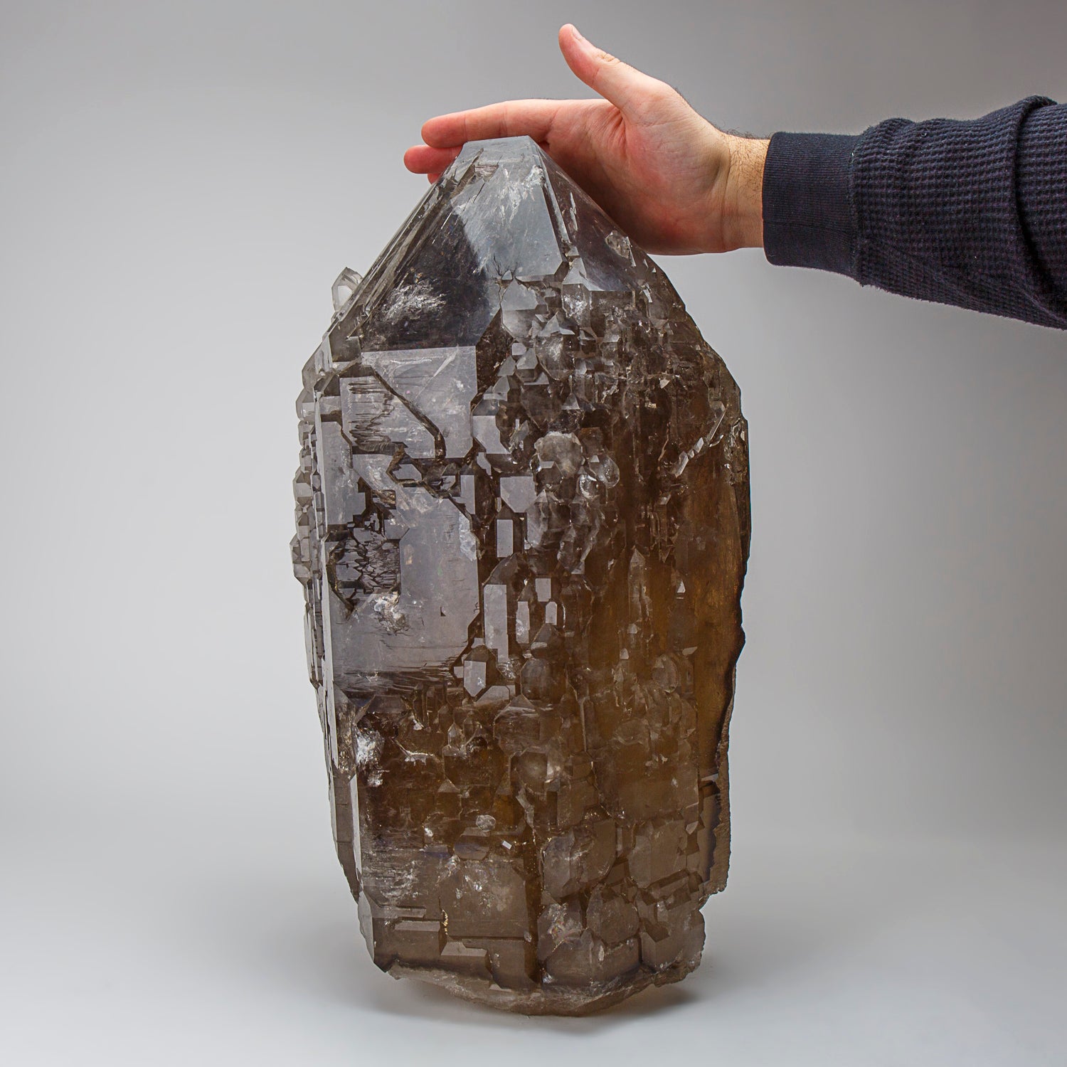 Huge Genuine Cathedral Smoky Quartz Crystal Point from Brazil (81 lbs)
