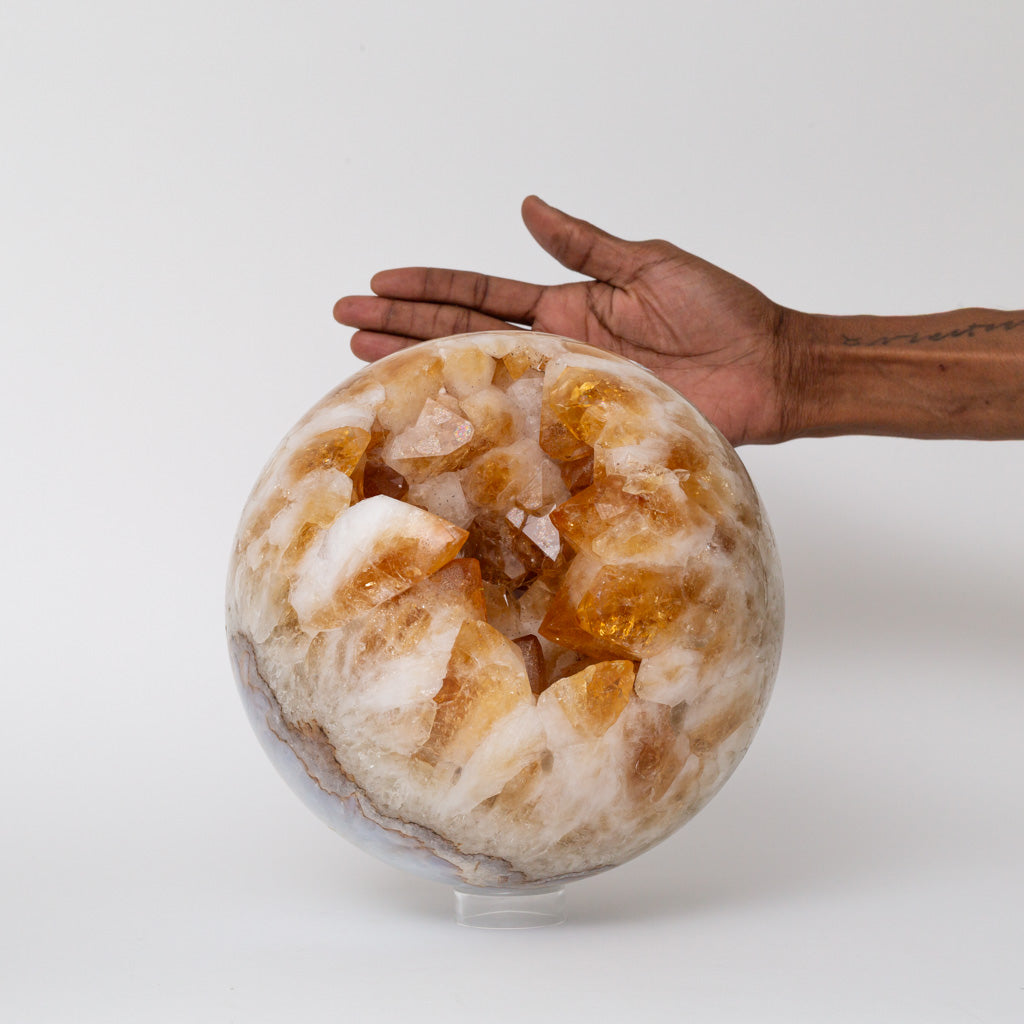 Genuine Citrine Geode Sphere from Brazil (30 lbs)