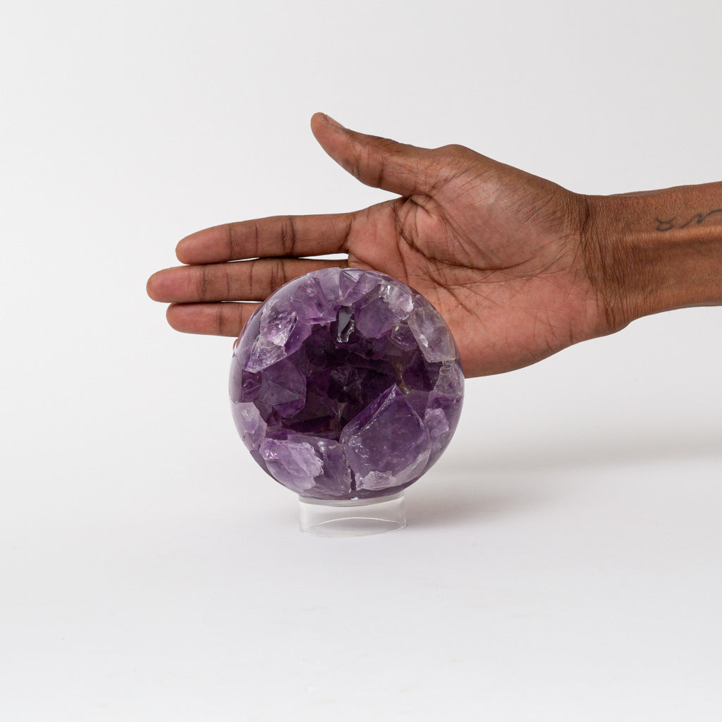 Genuine Amethyst Geode Sphere from Brazil (2.2 lbs)