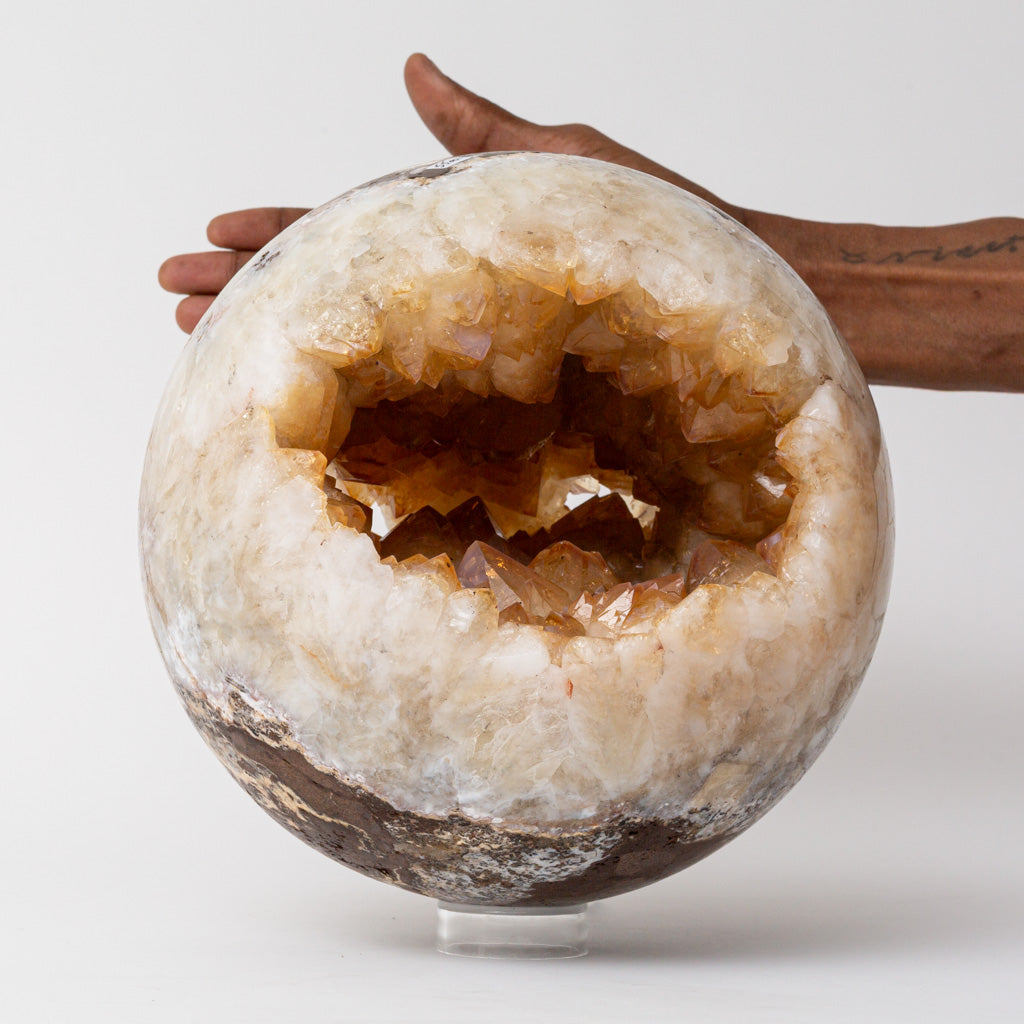 Genuine Citrine Geode Sphere from Brazil (25 lbs)