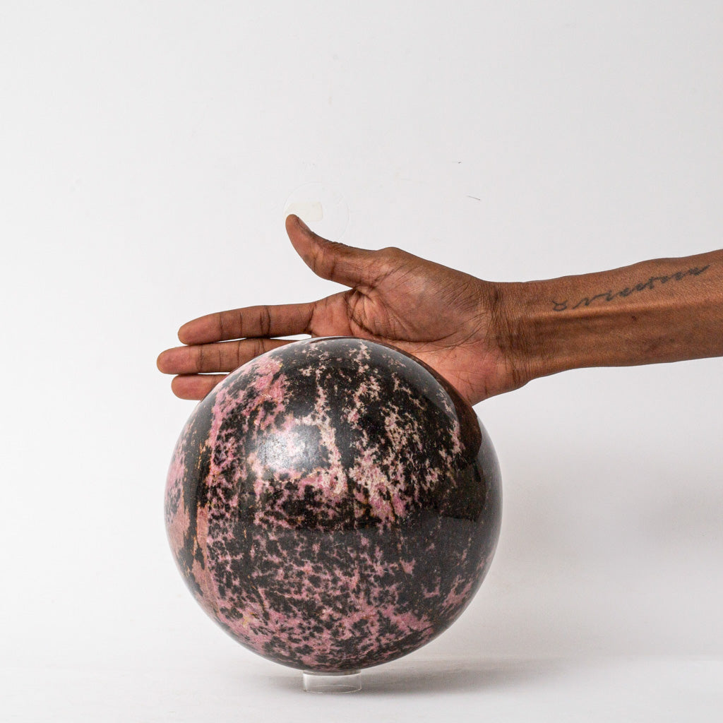 Polished Imperial Rhodonite Sphere from Madagascar (23.5 lbs)