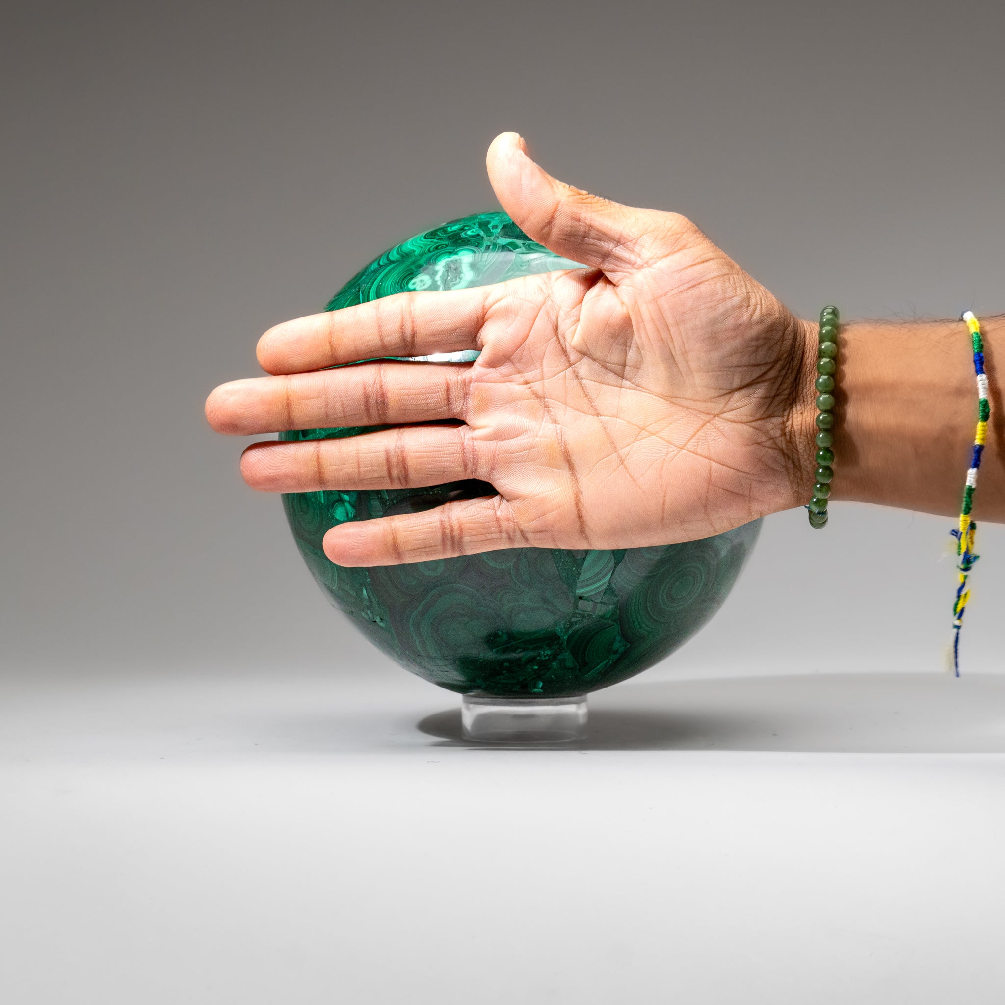 Genuine Polished Large Malachite Sphere (16.8 lbs)