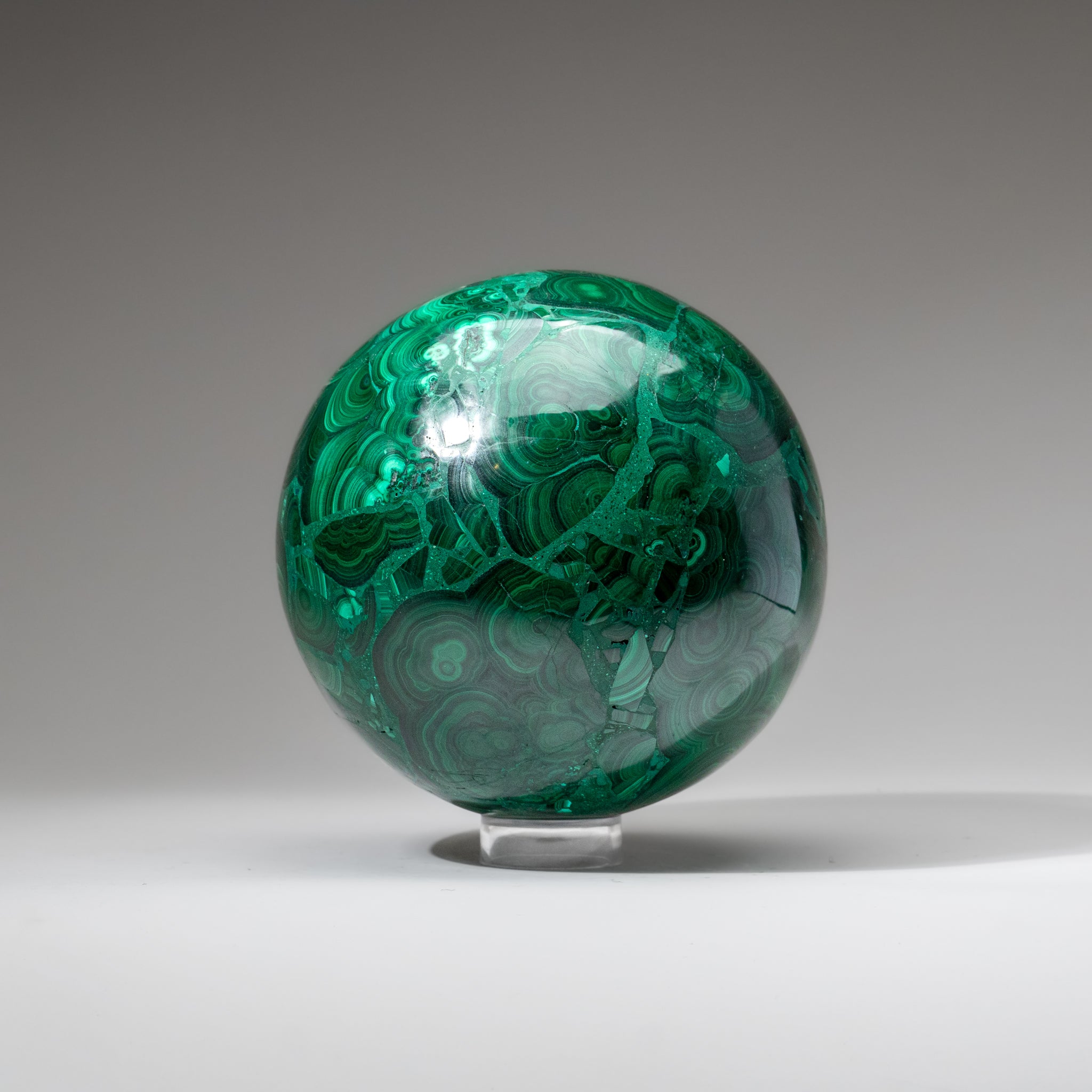 Genuine Polished Large Malachite Sphere (16.5 lbs)