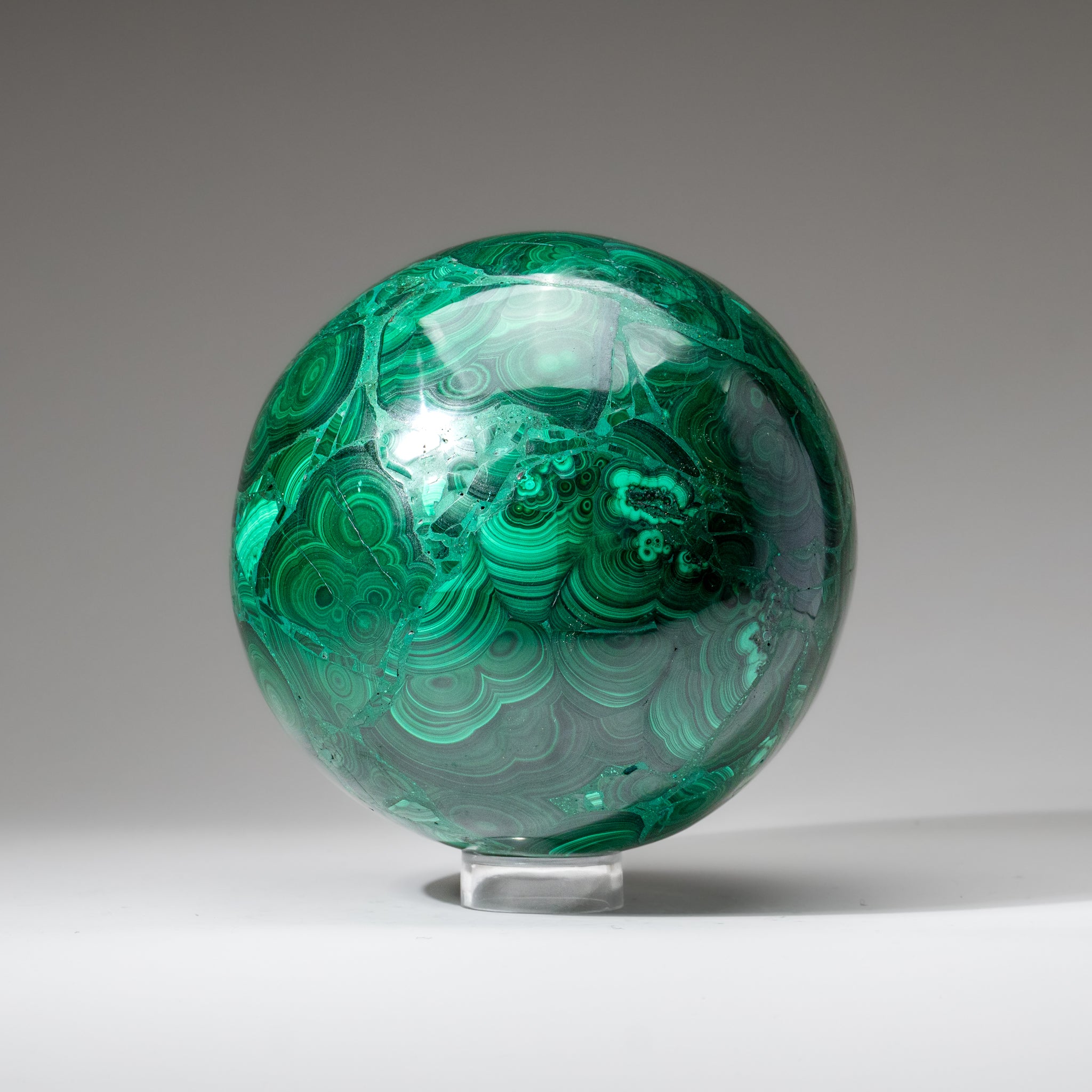Genuine Polished Large Malachite Sphere (16.5 lbs)