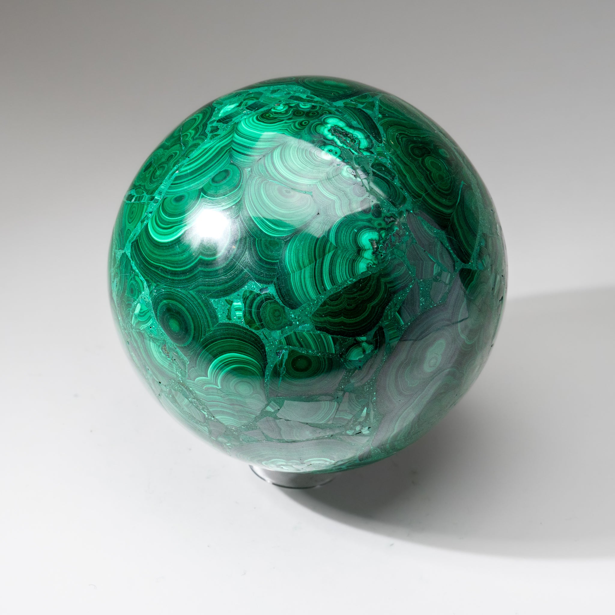 Genuine Polished Large Malachite Sphere (16.5 lbs)