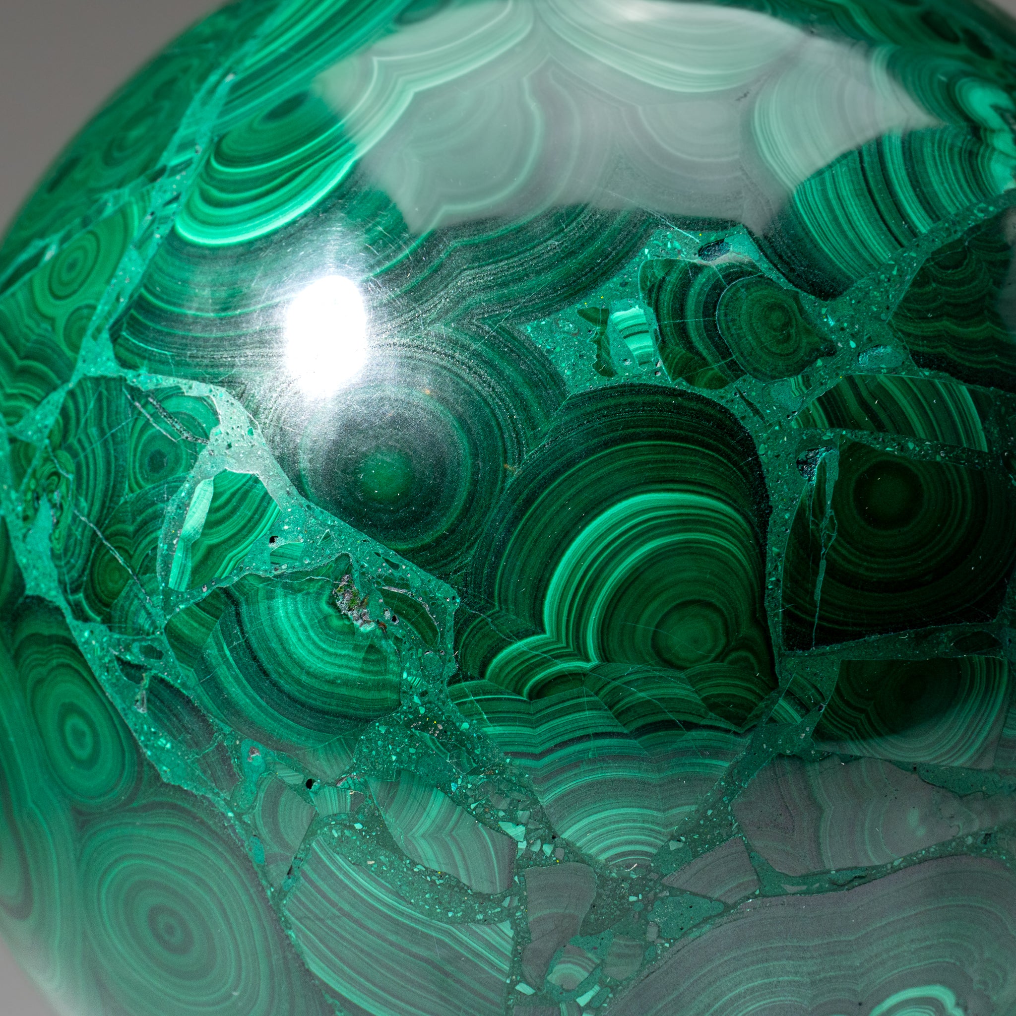 Genuine Polished Large Malachite Sphere (16.5 lbs)