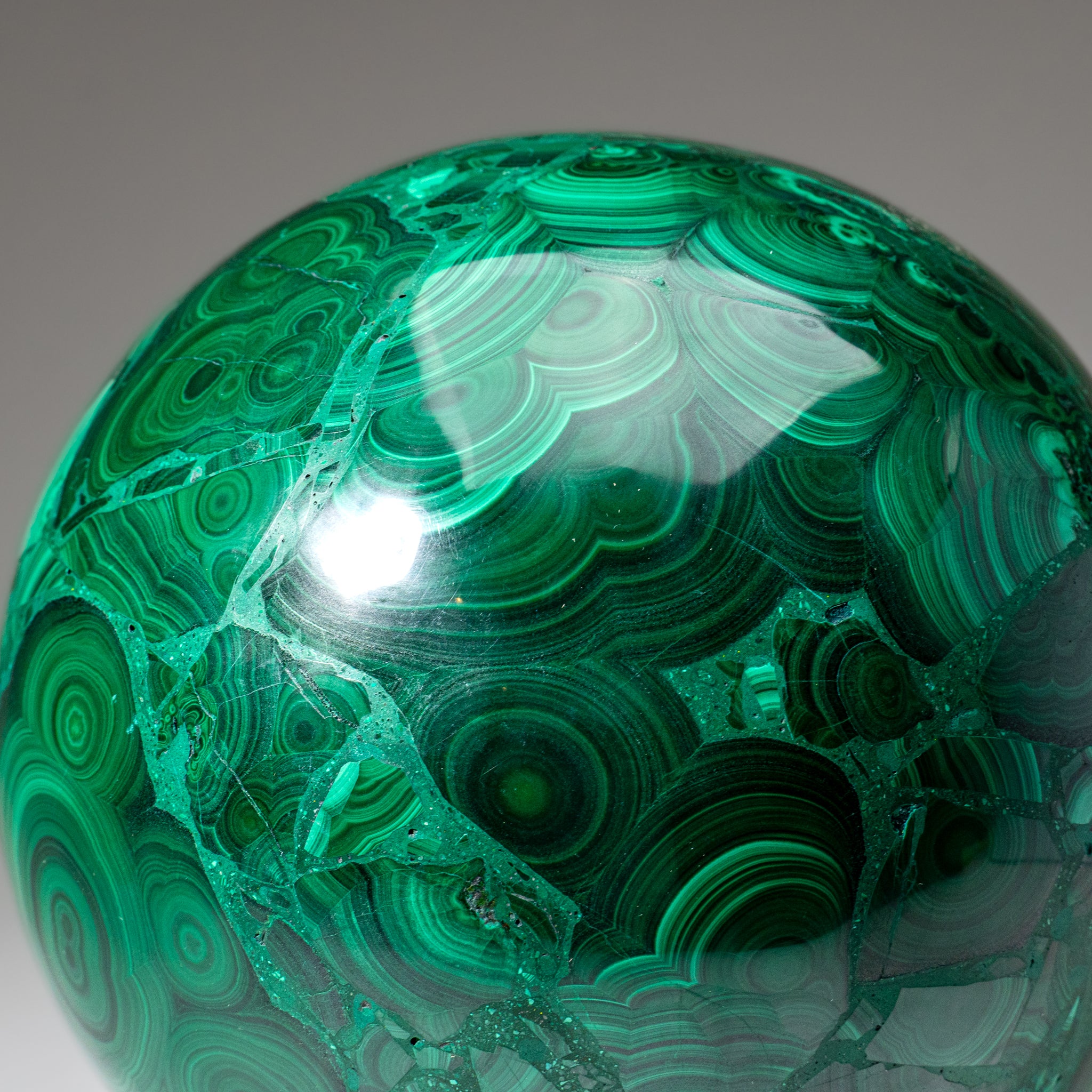 Genuine Polished Large Malachite Sphere (16.5 lbs)
