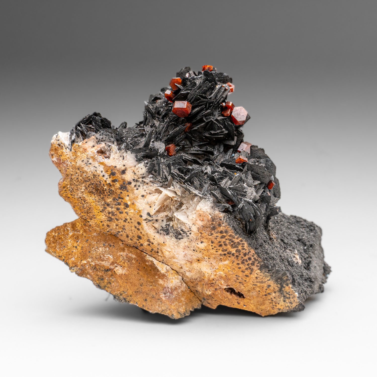 Vanadinite Crystals on Matrix from Mibladen, Atlas Mountains, Khénifra Province, Morocco