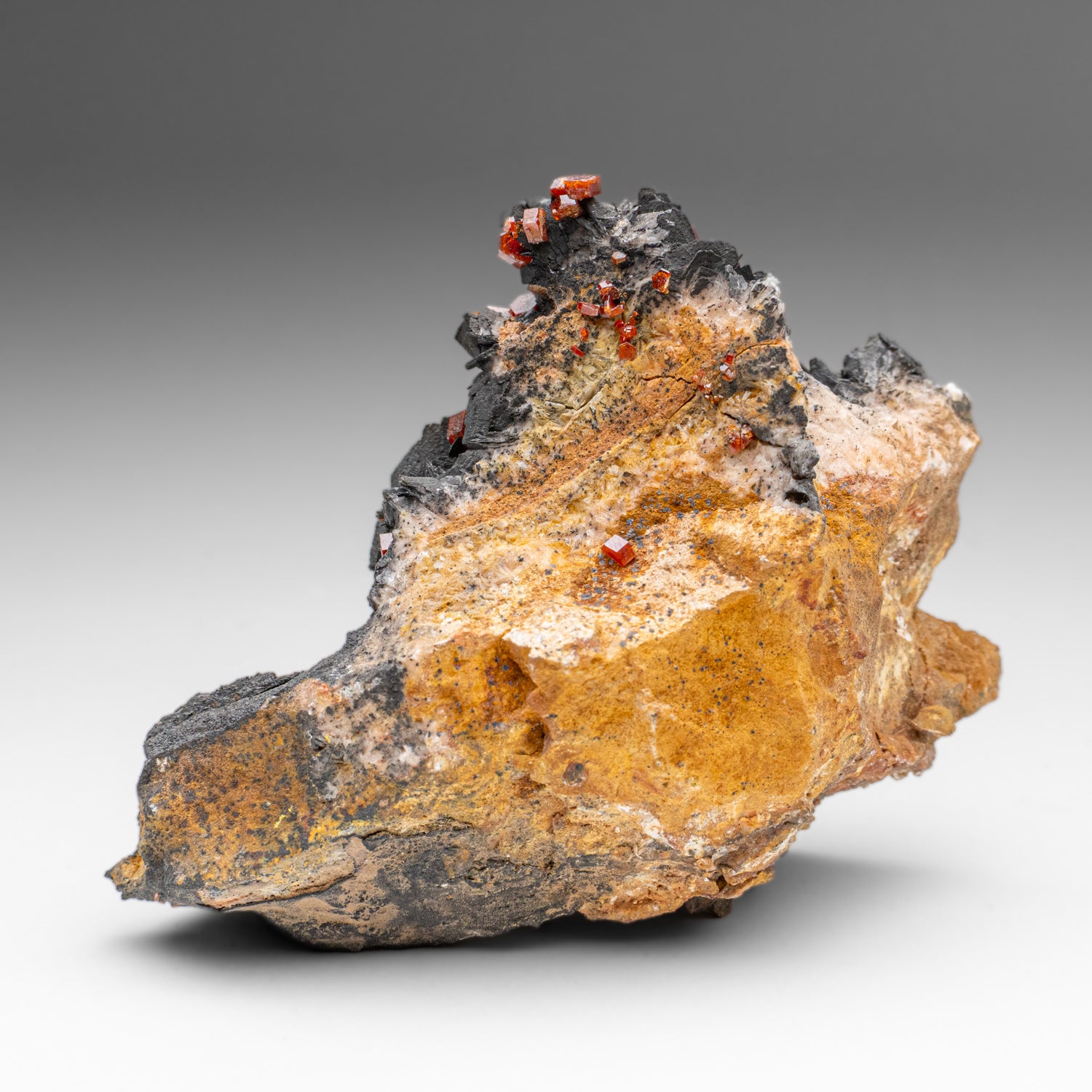 Vanadinite Crystals on Matrix from Mibladen, Atlas Mountains, Khénifra Province, Morocco