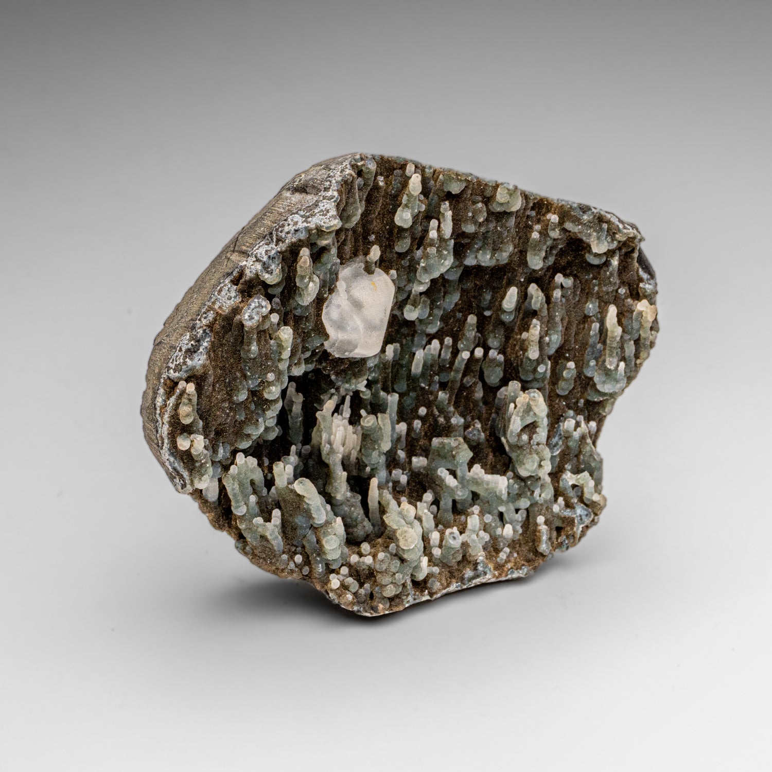 Calcite on Druzy Chalcedony From Nasik District, Maharashtra, India