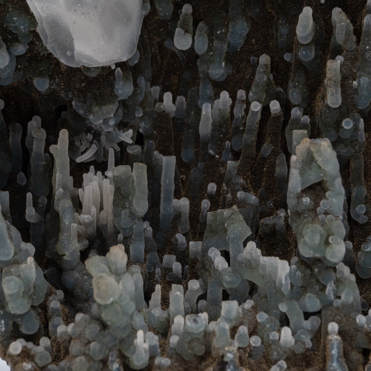 Calcite on Druzy Chalcedony From Nasik District, Maharashtra, India