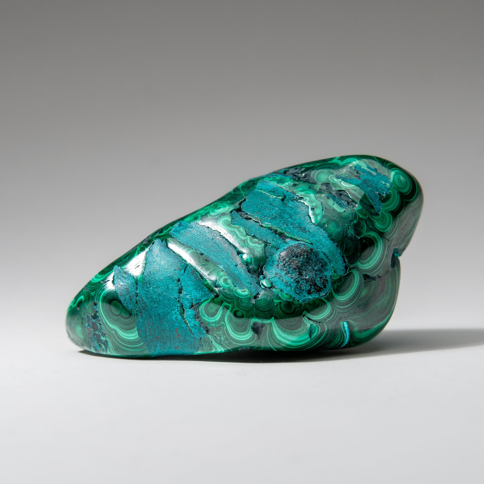 Malachite with Chrysocolla Polished Stone from Democratic Republic of the Congo