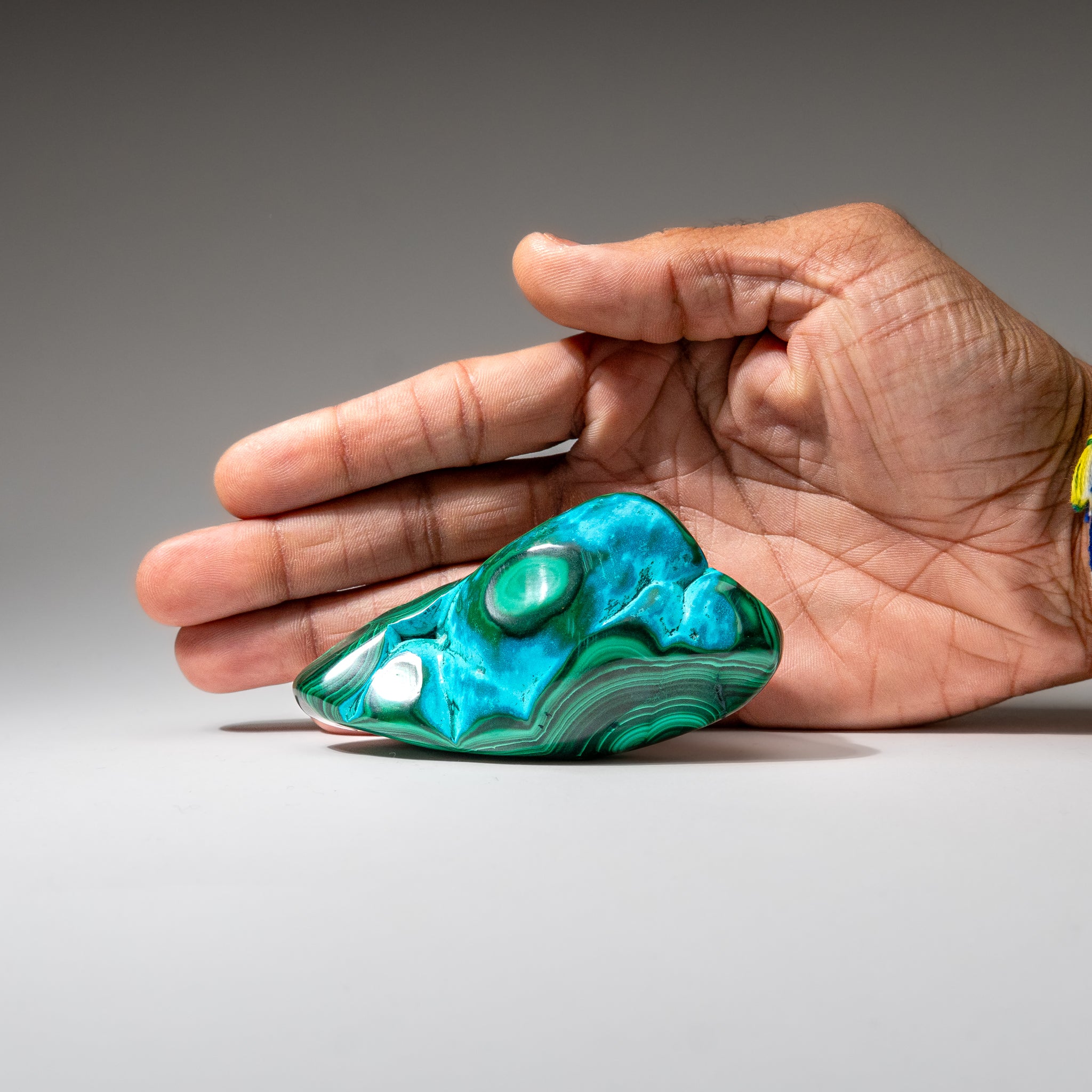 Malachite with Chrysocolla Polished Stone from Democratic Republic of the Congo