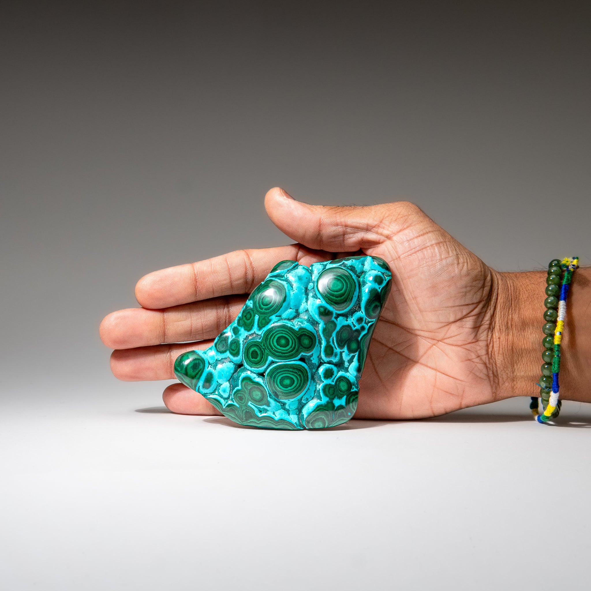 Malachite with Chrysocolla Polished Stone from Democratic Republic of the Congo