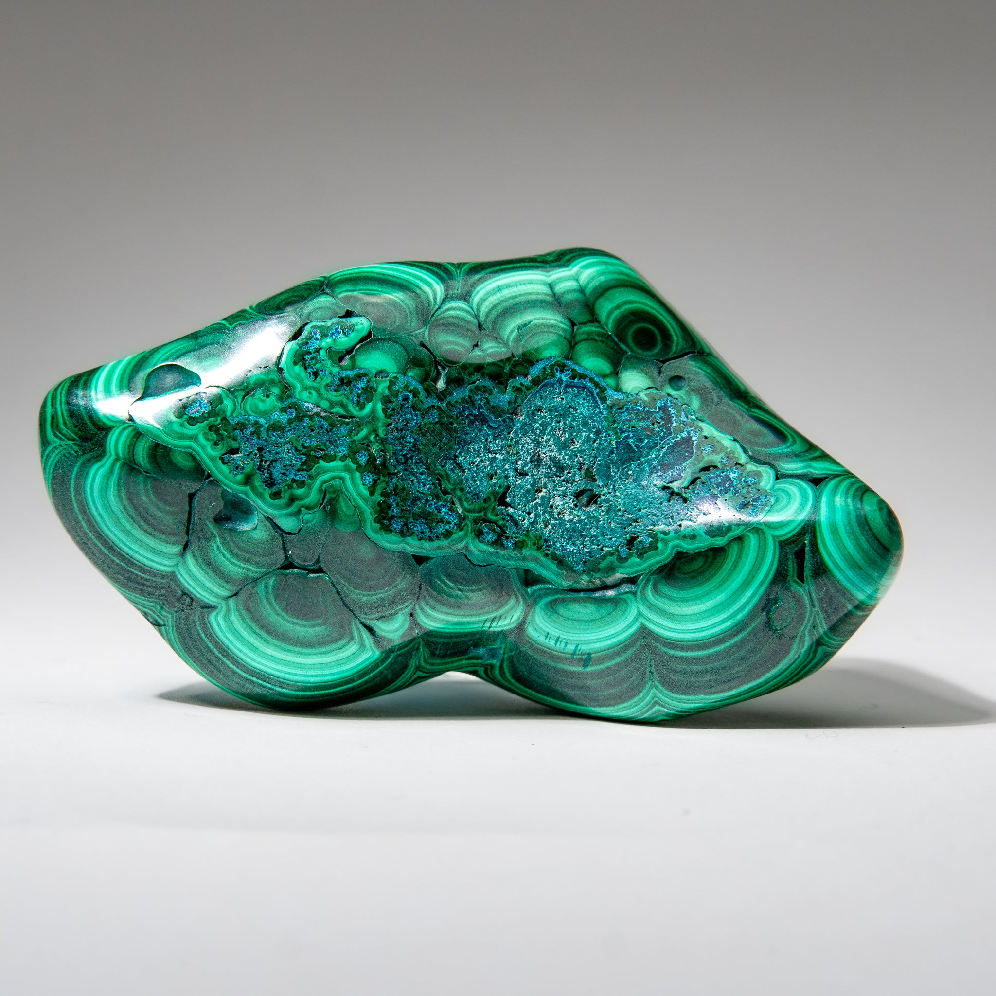 Malachite with Chrysocolla Polished Stone from Democratic Republic of the Congo