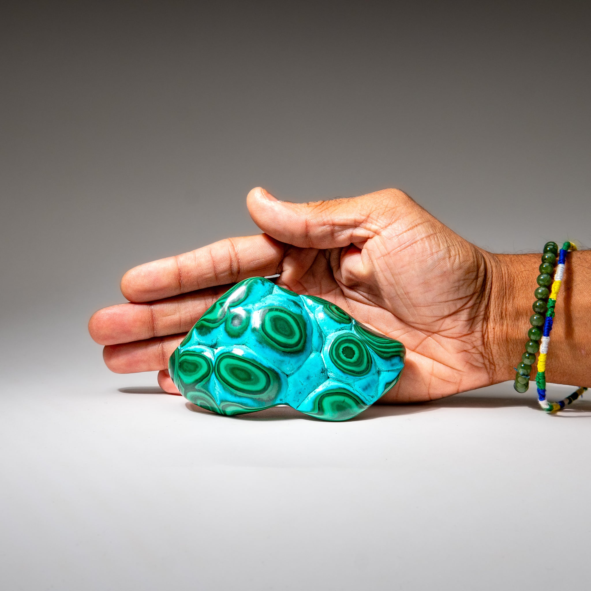 Malachite with Chrysocolla Polished Stone from Democratic Republic of the Congo
