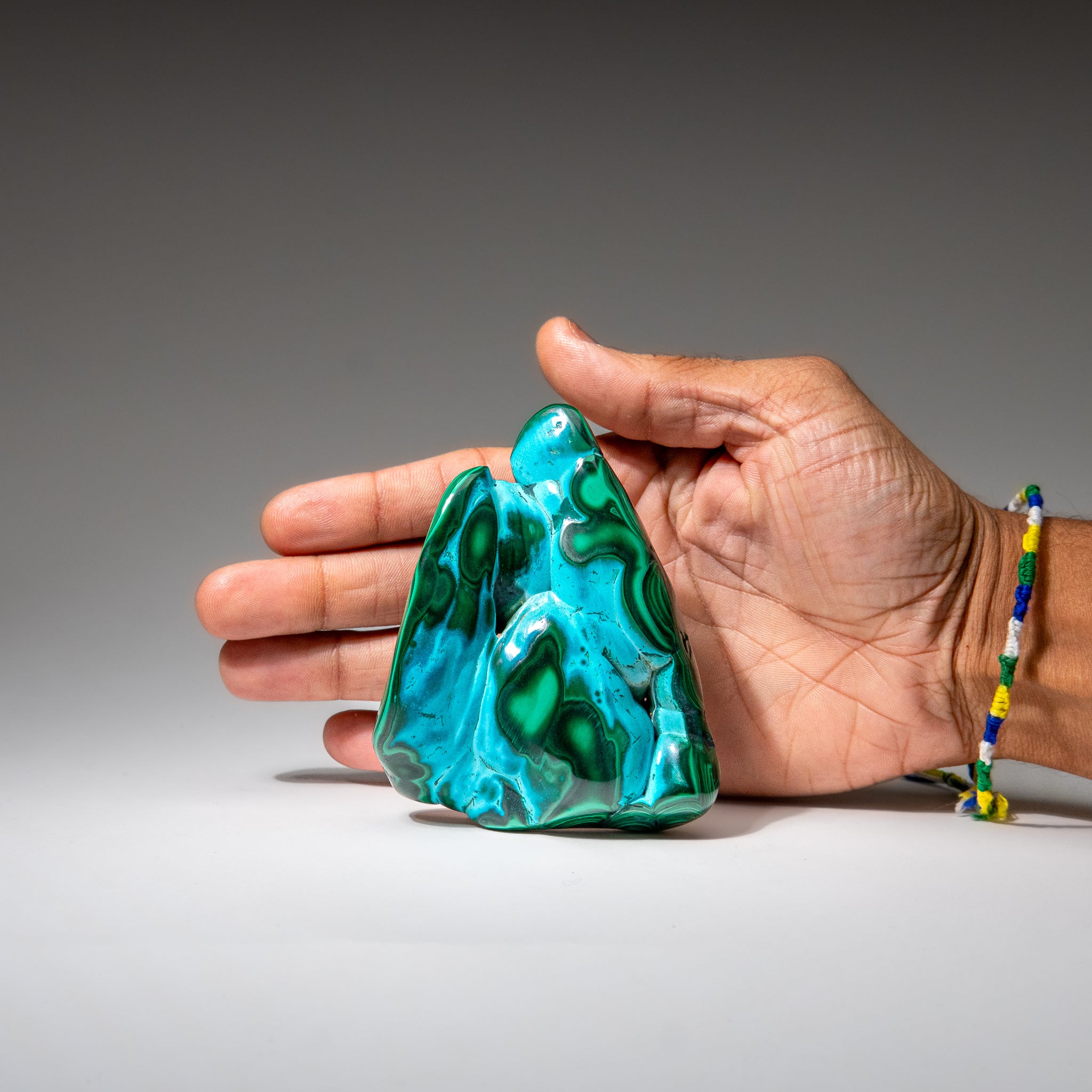 Malachite with Chrysocolla Polished Stone from Democratic Republic of the Congo