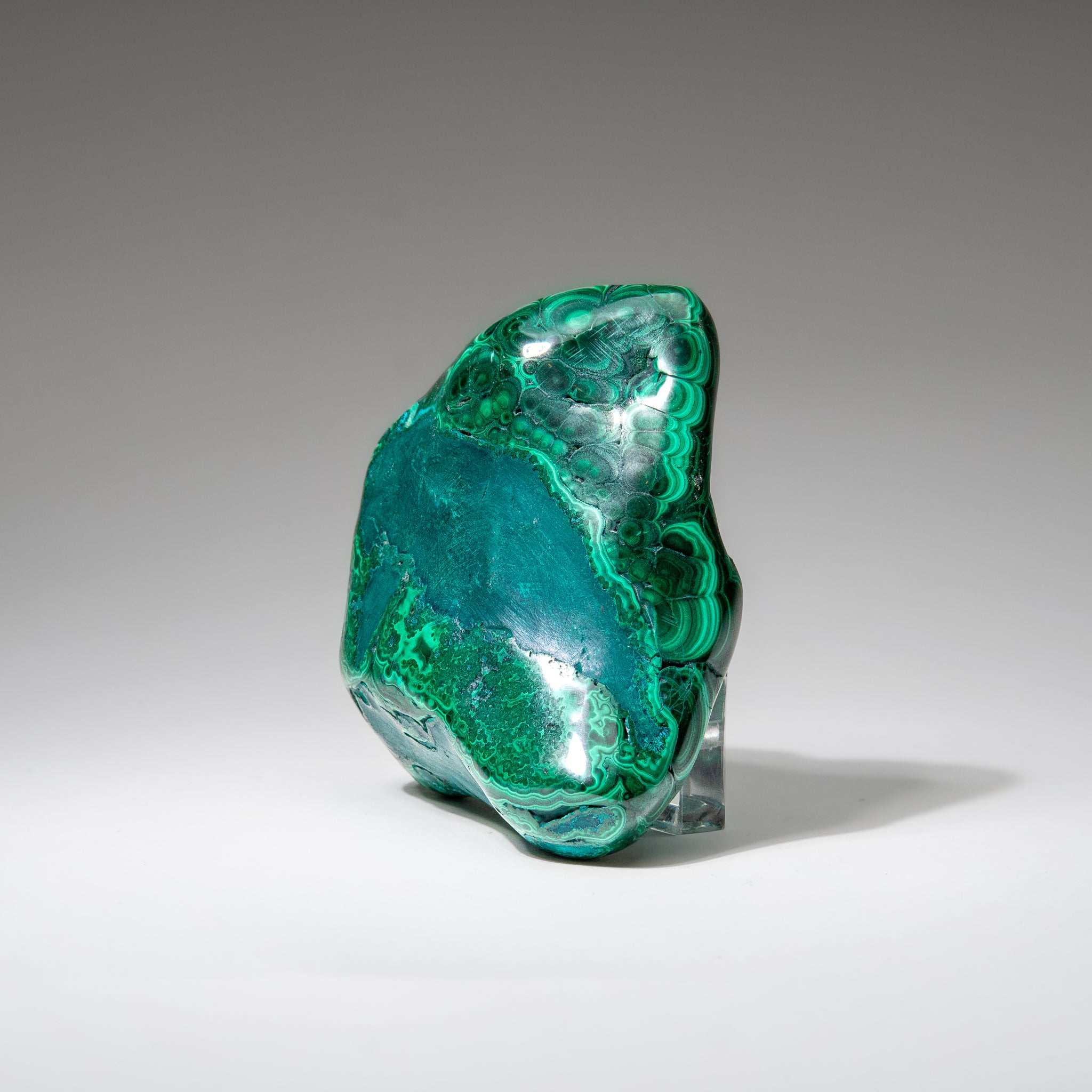 Malachite with Chrysocolla Polished Stone from Democratic Republic of the Congo (1.4 lbs)