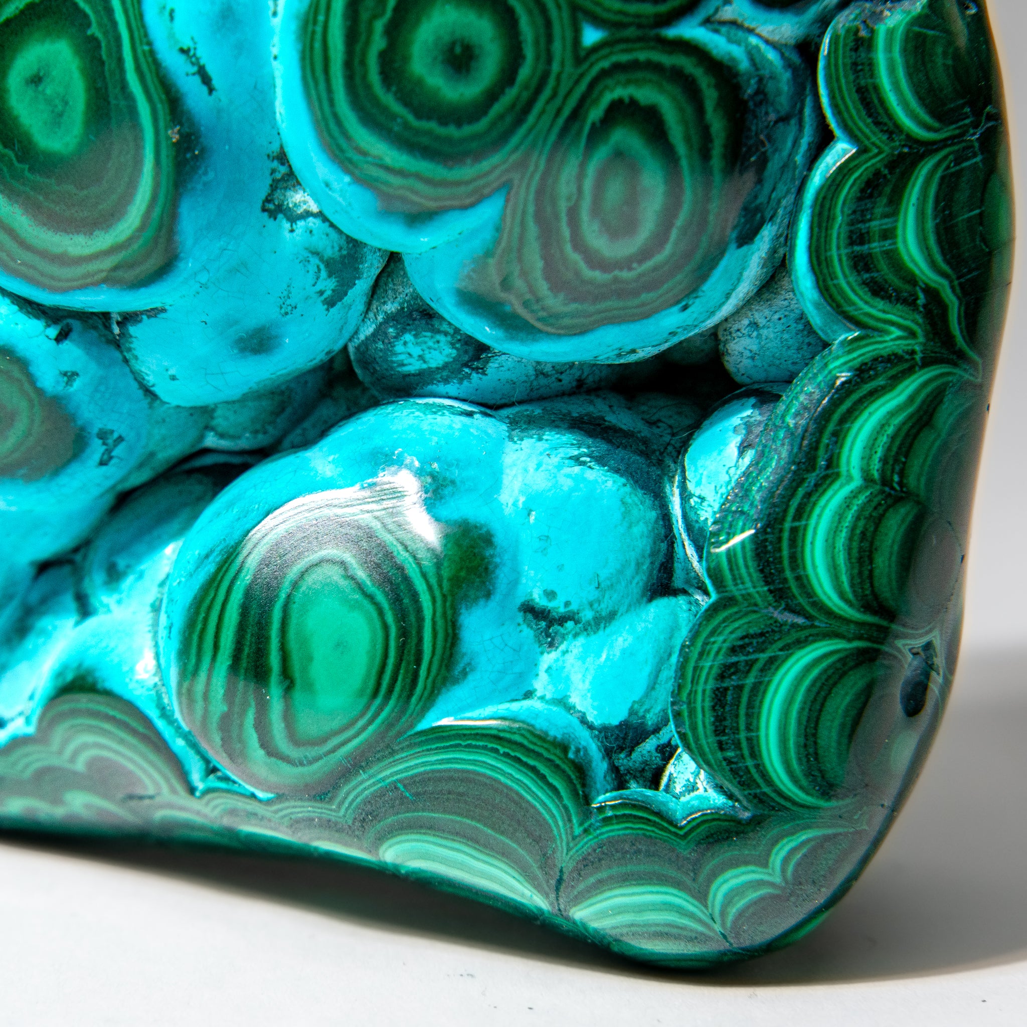 Malachite with Chrysocolla Polished Stone from Democratic Republic of the Congo (1.4 lbs)